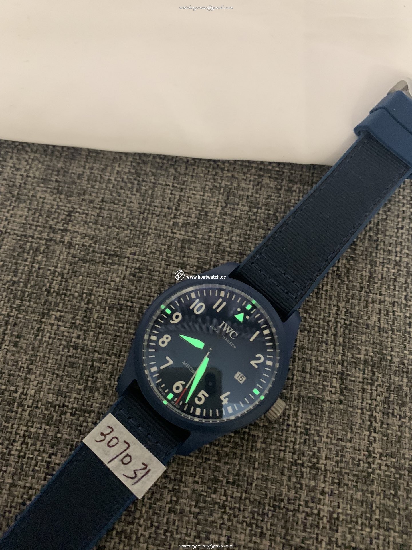 IWC Pilot's Watch Automatic 41mm | Men's Replica | Blue Dial & Nylon Strap - Image 2