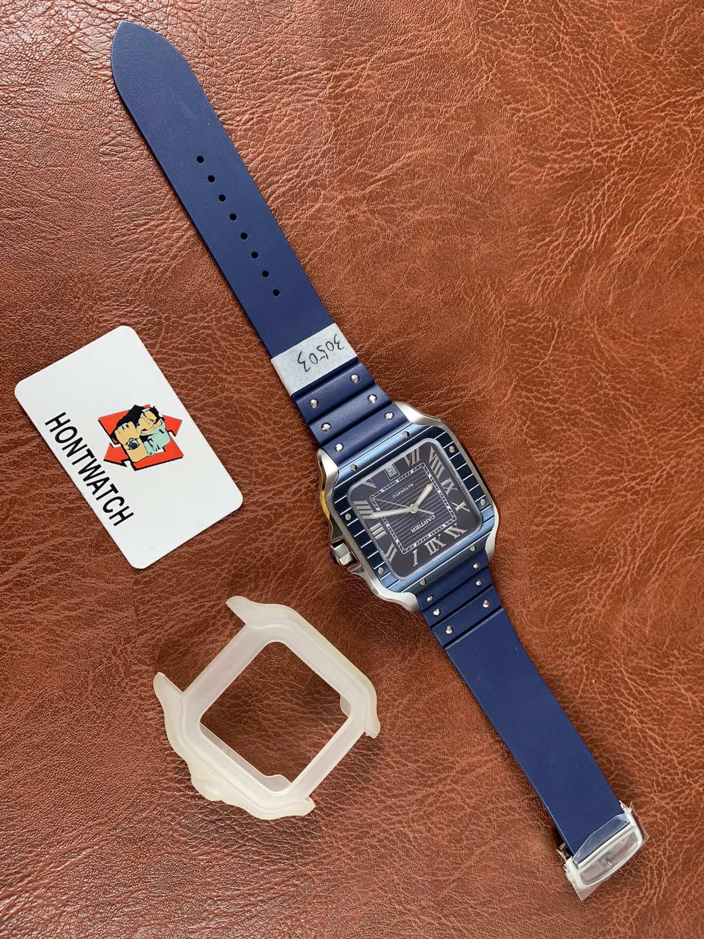 Cartier Santos De Cartier WSSA0048 Mens Replica Watch - 40mm Blue Dial - Image 3