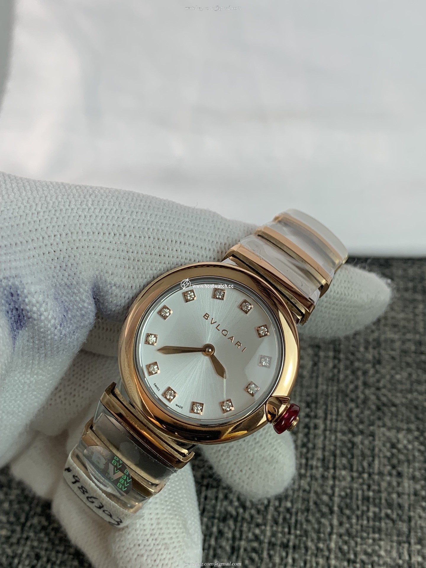 Bvlgari Lvcea Ladies 102194 Replica Watch - 28mm Steel & Pink Gold - Image 2