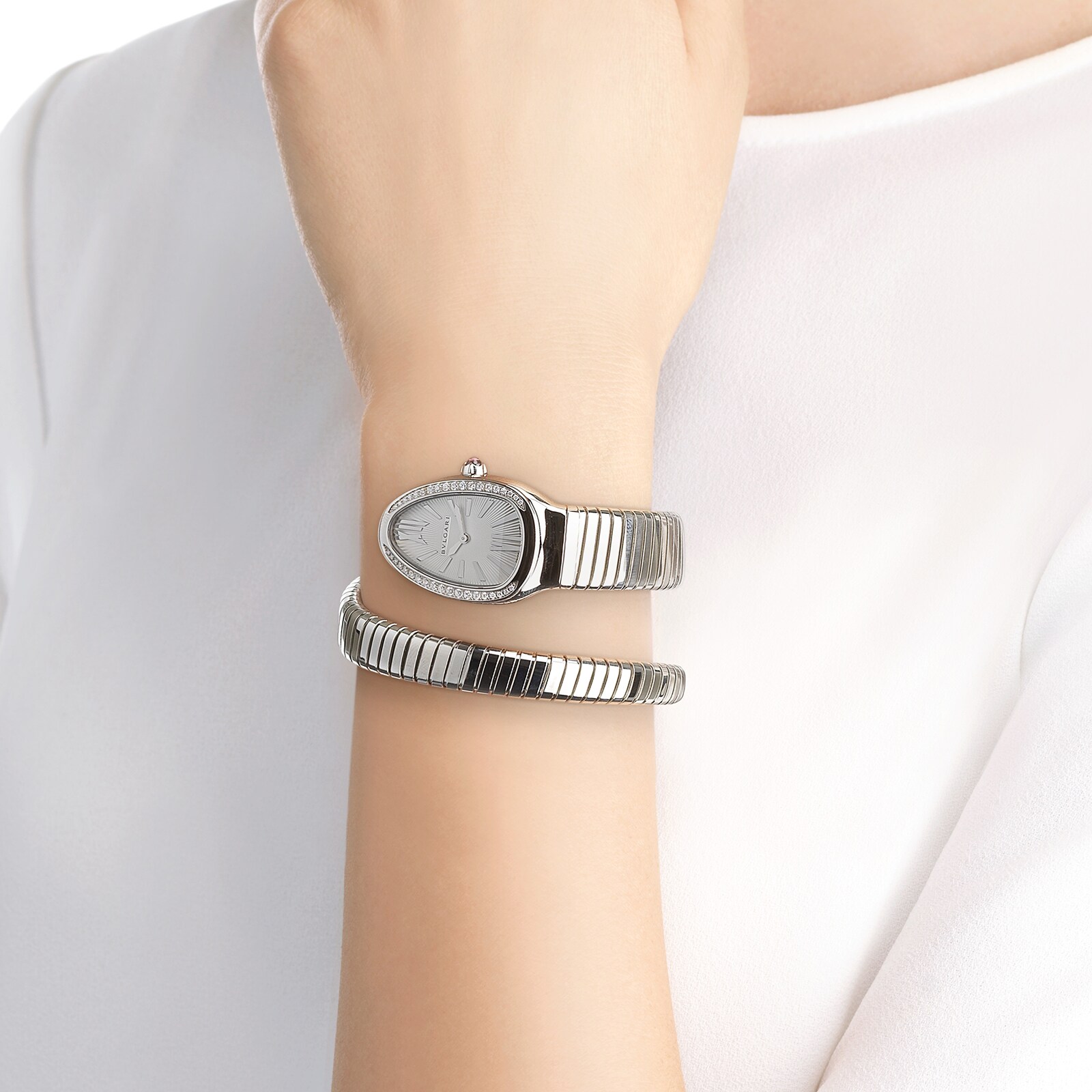 Bvlgari Serpenti 101816 Grey Dial Replica Watch | 35mm Stainless Steel Quartz - Image 4
