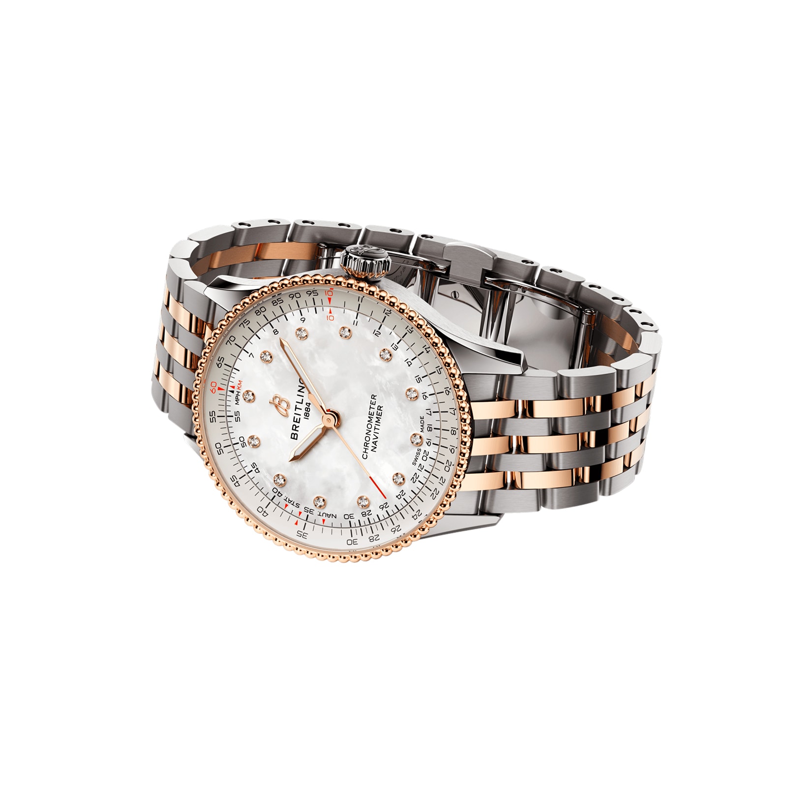 Breitling Navitimer 36mm Automatic - Stainless Steel & Rose Gold | White Dial - Image 4