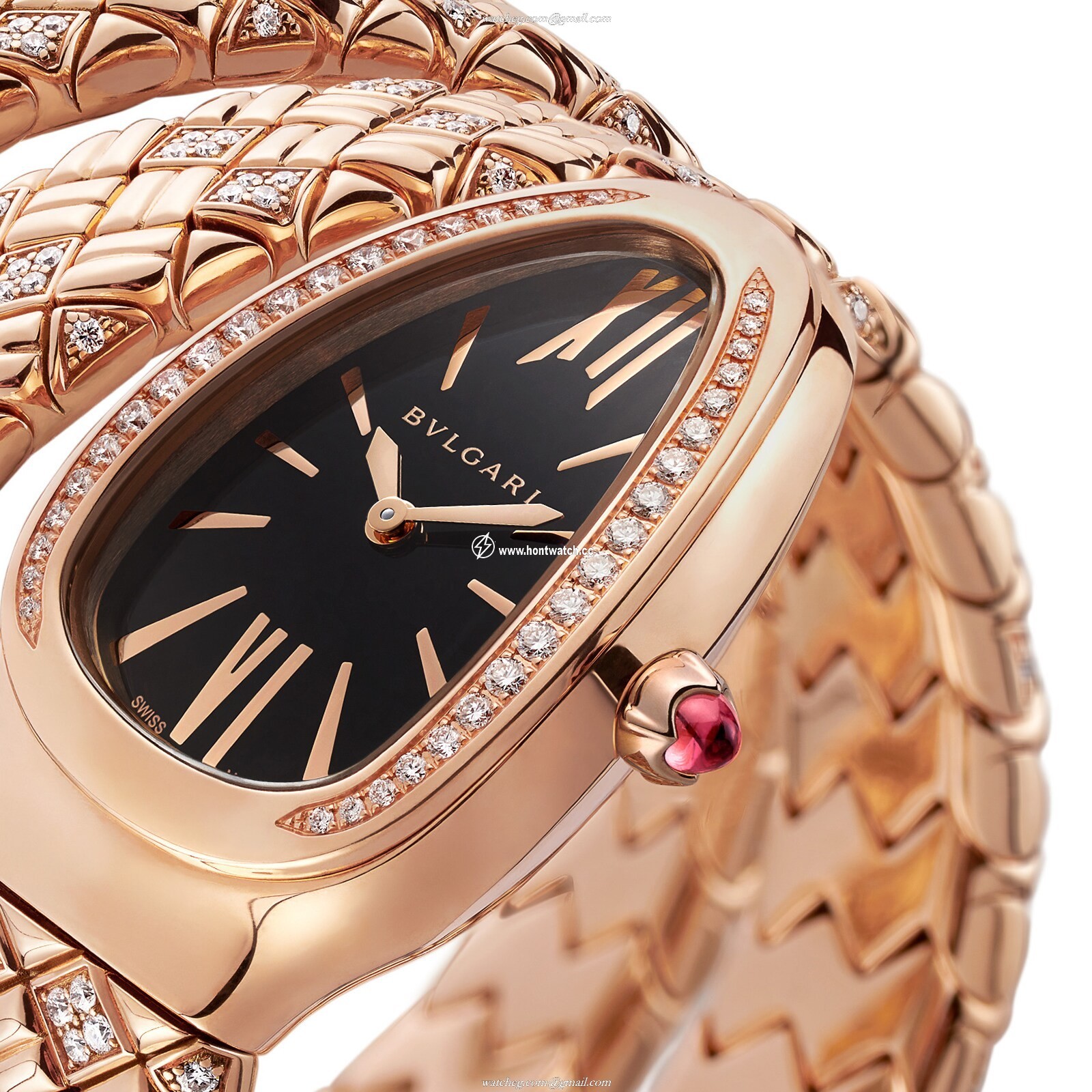 Bvlgari Serpenti 103252 Rose Gold Quartz Watch - 35mm Gold Dial | Replica - Image 2