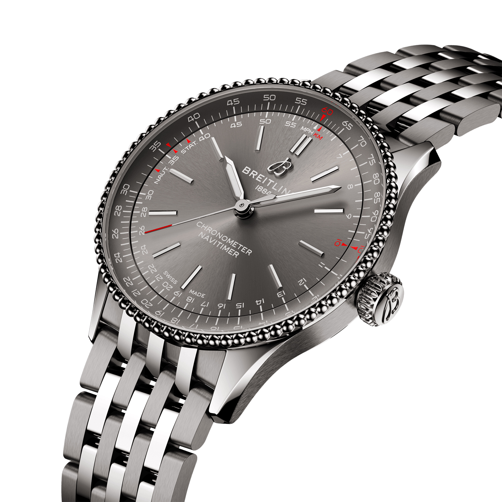 Breitling Navitimer 36mm Automatic Grey Dial - Stainless Steel Watch - Image 3