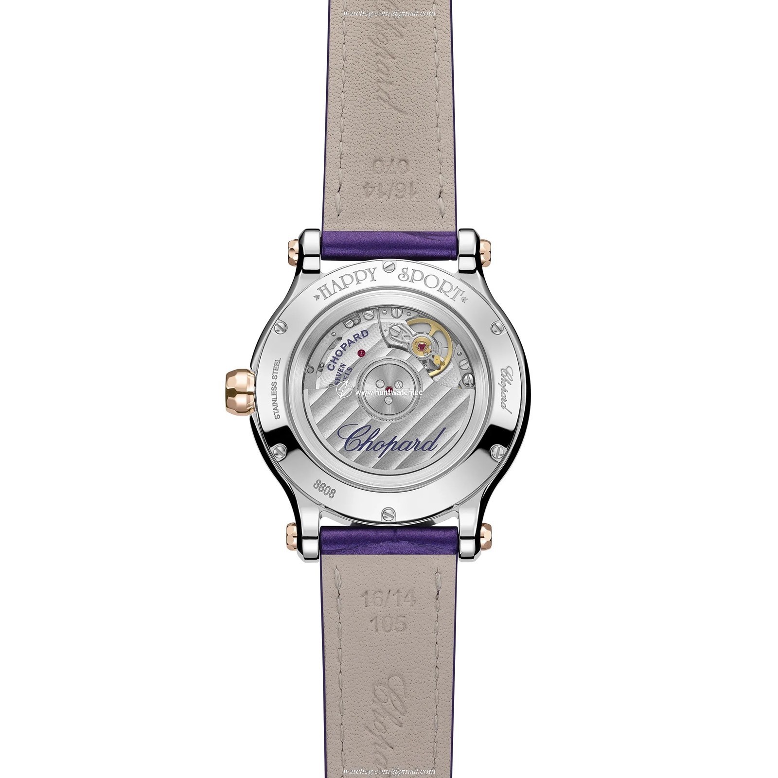 Chopard Happy Sport 278608-6012 | 33mm Stainless Steel Automatic Purple Watch - Image 2