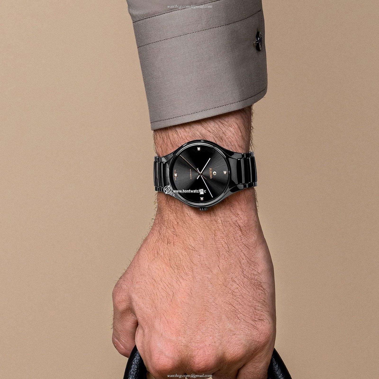 Rado True R27057712 Automatic Grey Ceramic Watch - 40mm Diamond Markers - Image 2