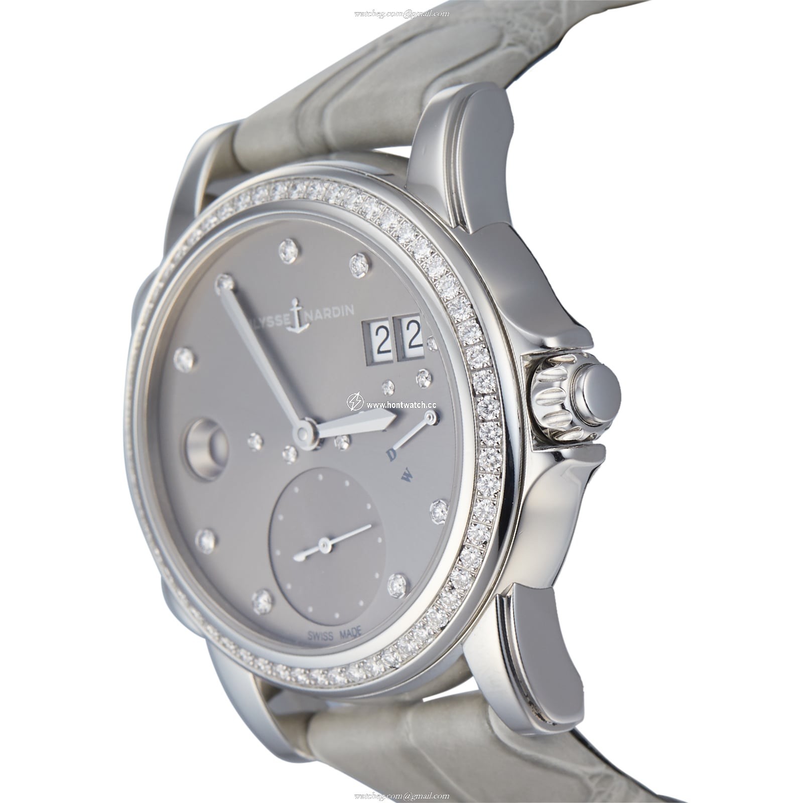 Ulysse Nardin Automatic Grey Diamond Dial Watch | 37mm Stainless Steel - Image 2