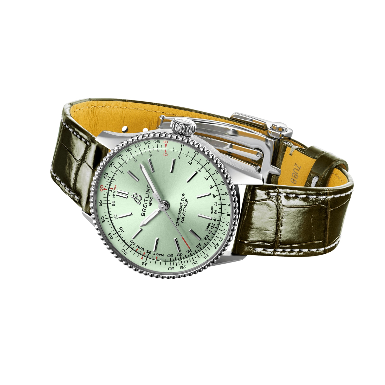 Breitling Navitimer 36mm Automatic Green Dial Stainless Steel Watch - Image 4
