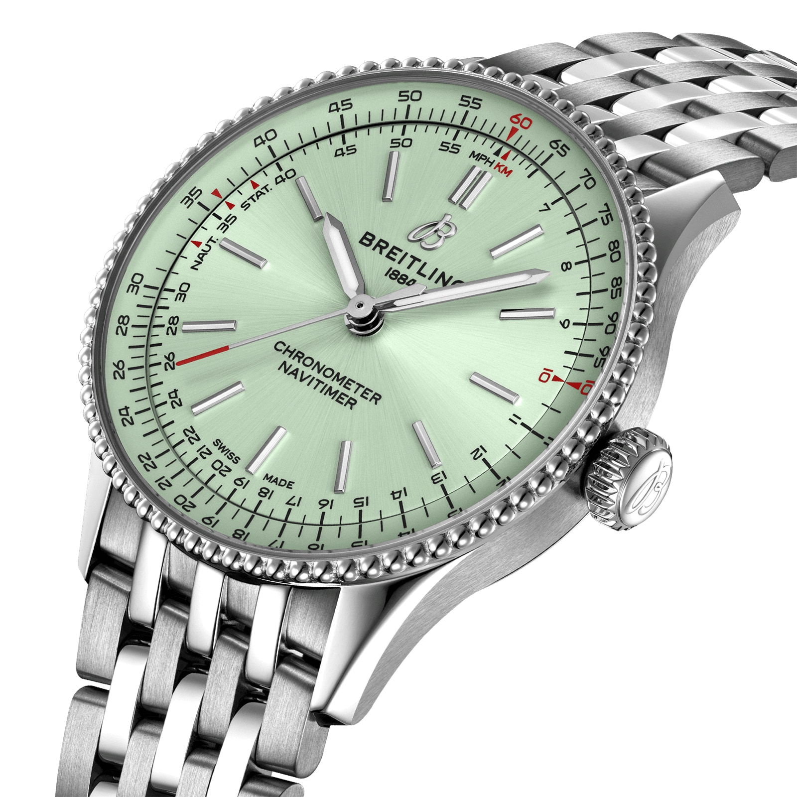Breitling Navitimer 36mm Automatic Green Dial Stainless Steel Watch - Image 3