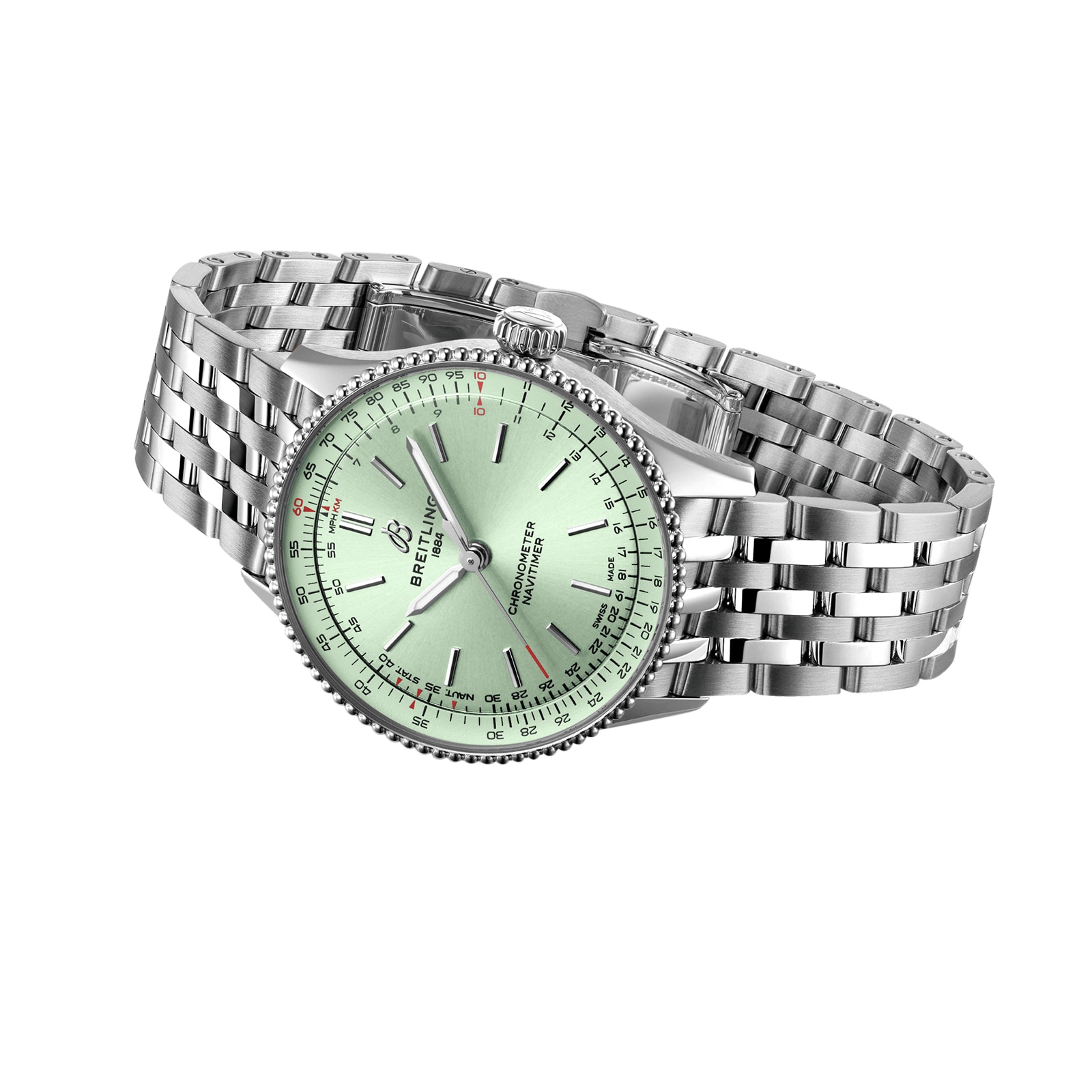 Breitling Navitimer 36mm Automatic Green Dial Stainless Steel Watch - Image 4