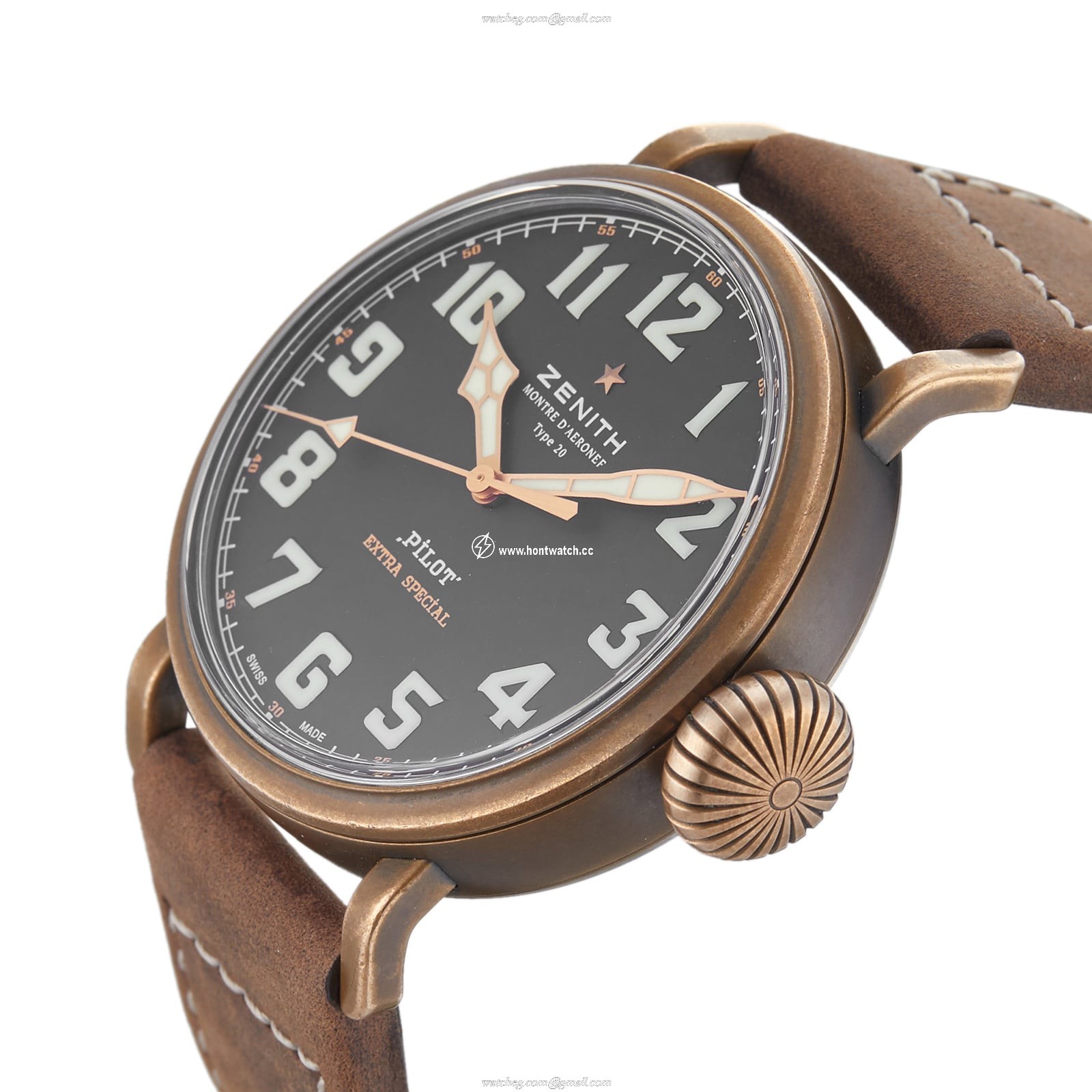 Zenith Pilot Bronze Automatic Watch - 45mm Black Dial | Pre-Owned - Image 2