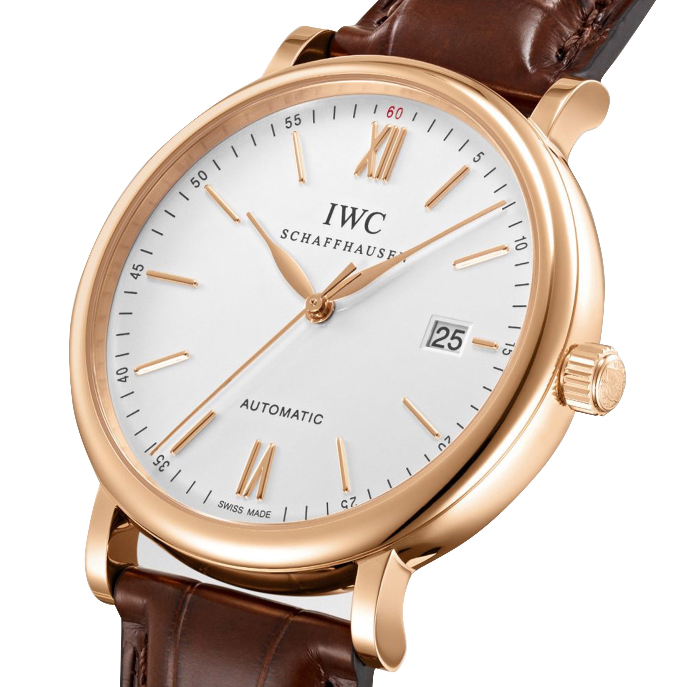 IWC Portofino IW356504 40mm 18ct Rose Gold Automatic Watch - Silver Dial - Image 3