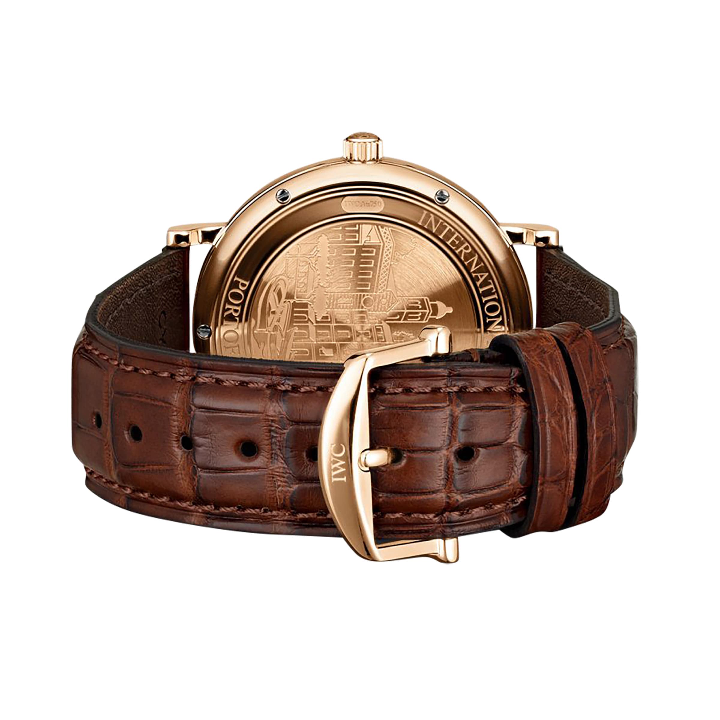 IWC Portofino IW356504 40mm 18ct Rose Gold Automatic Watch - Silver Dial - Image 4