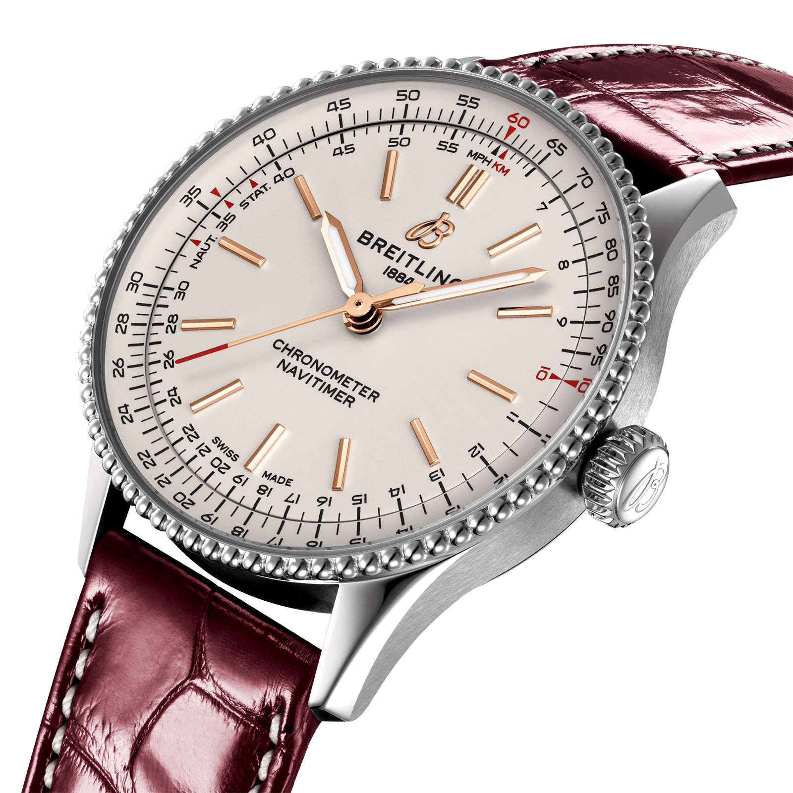 Breitling Navitimer 36mm Automatic Silver Dial - Stainless Steel Watch - Image 3