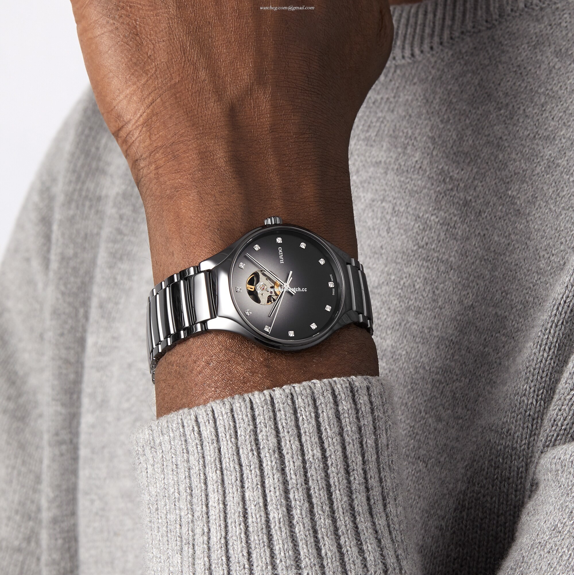 Rado True R27107732 Ceramic Automatic Black Watch | 40mm Diamond Dial - Image 2