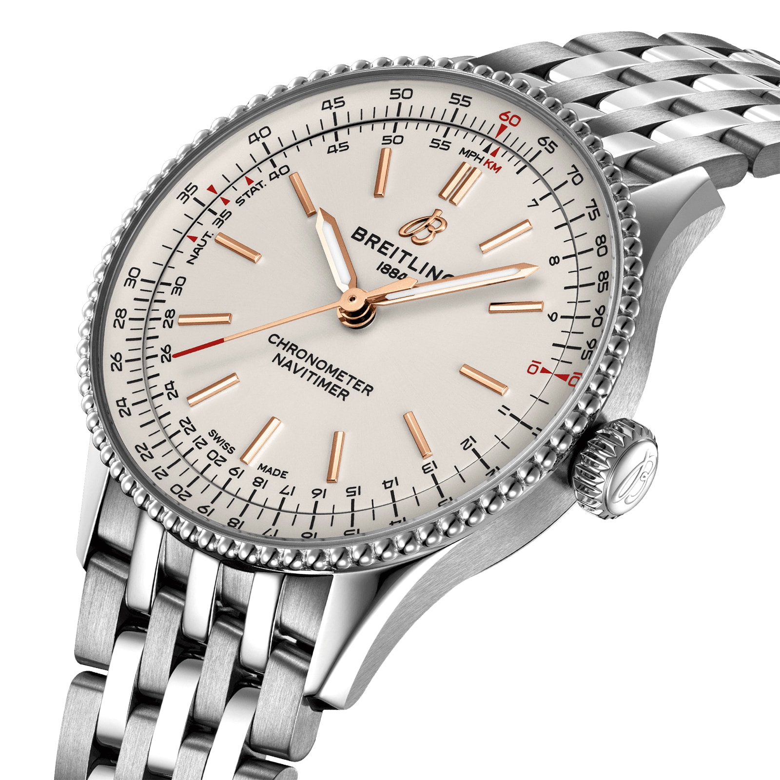 Breitling Navitimer 36mm Automatic Silver Dial - Stainless Steel Watch - Image 3
