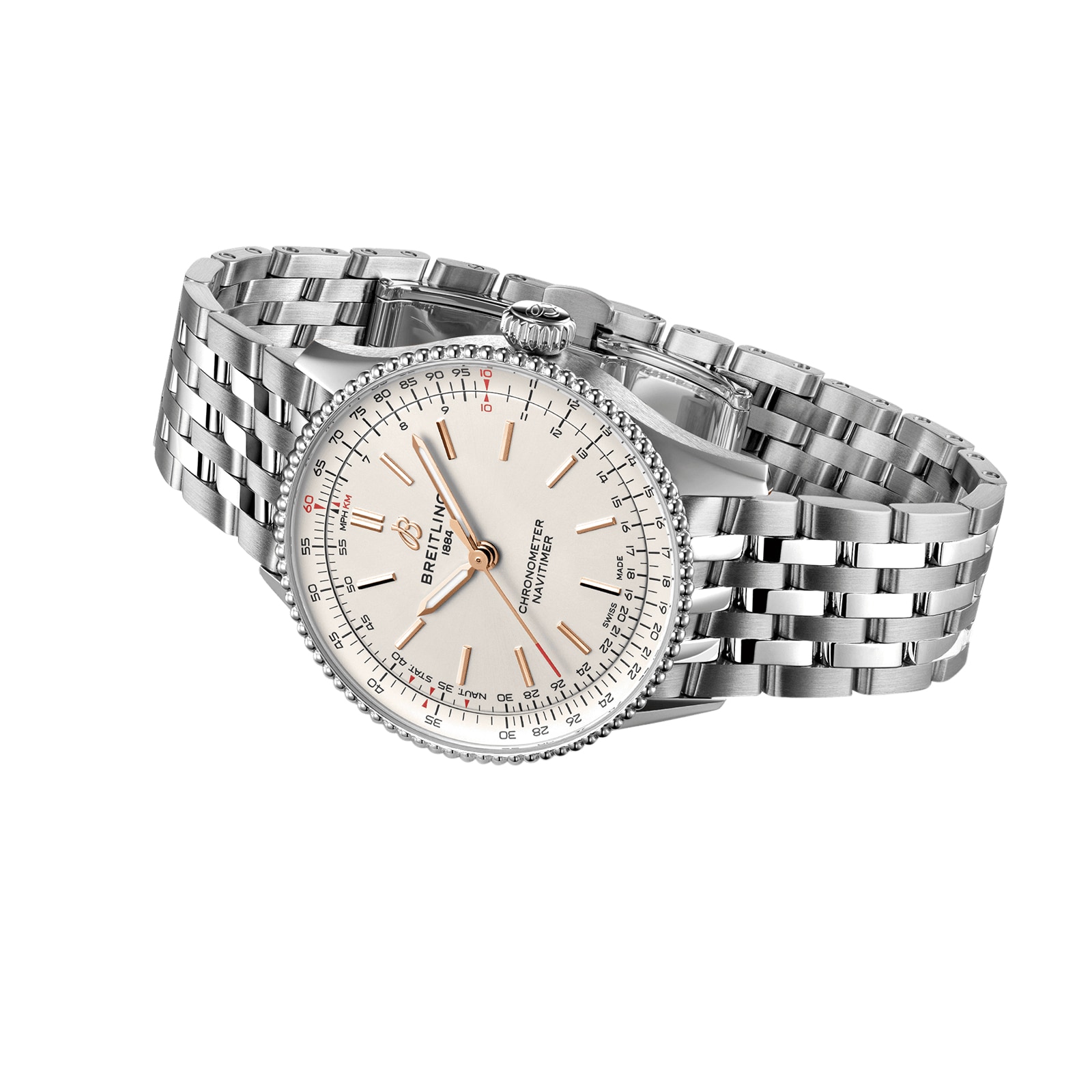 Breitling Navitimer 36mm Automatic Silver Dial - Stainless Steel Watch - Image 4