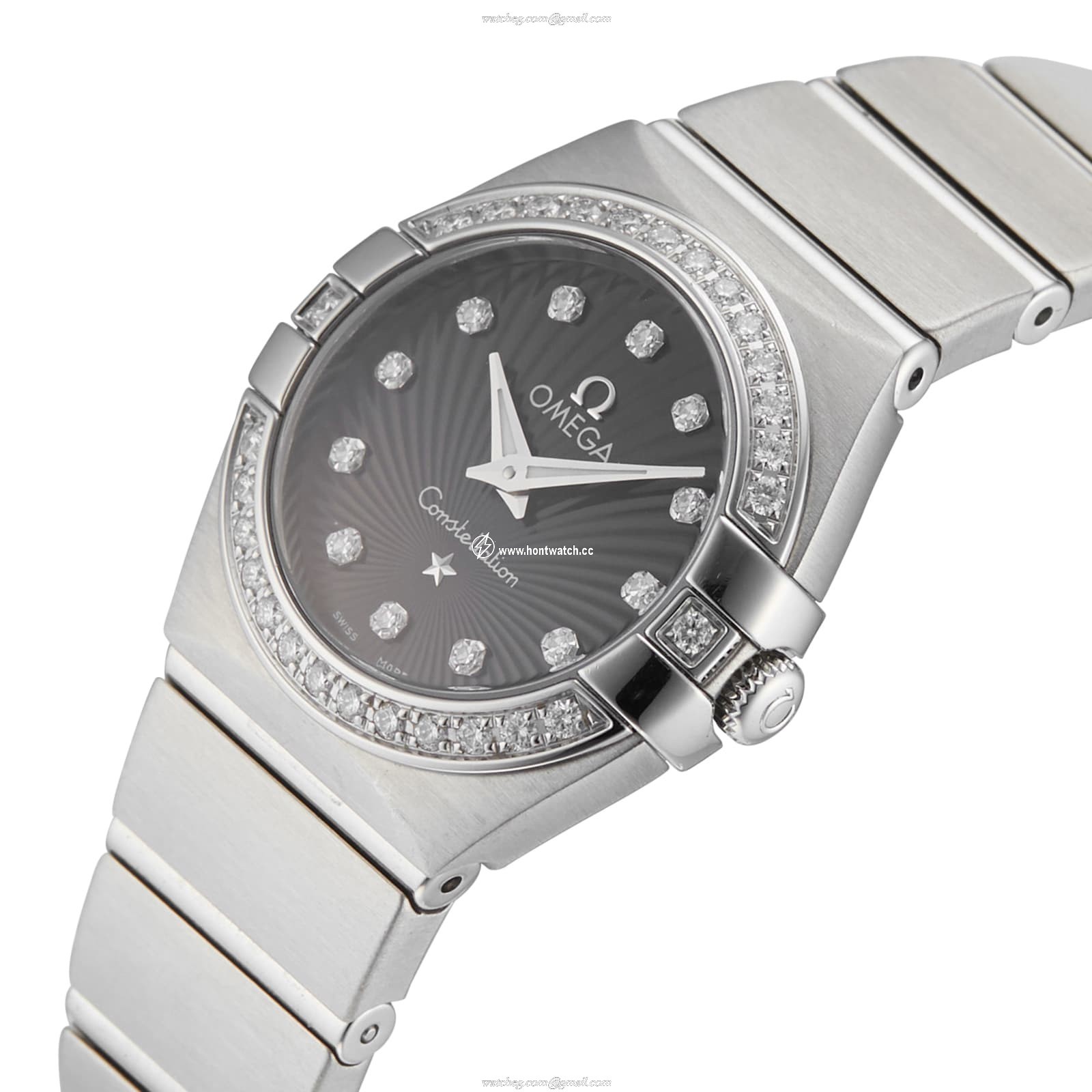 Pre-Owned Omega Constellation Quartz Watch | 24mm Black Dial | Diamonds - Image 2