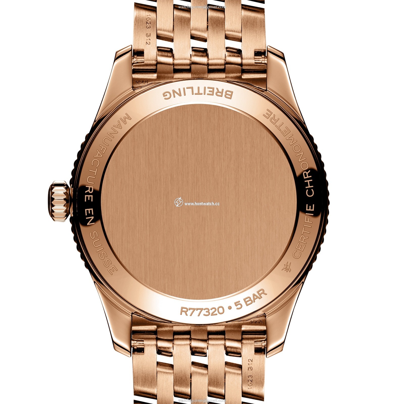 Breitling Navitimer 32mm 18ct Rose Gold Quartz White Dial Replica Watch - Image 2