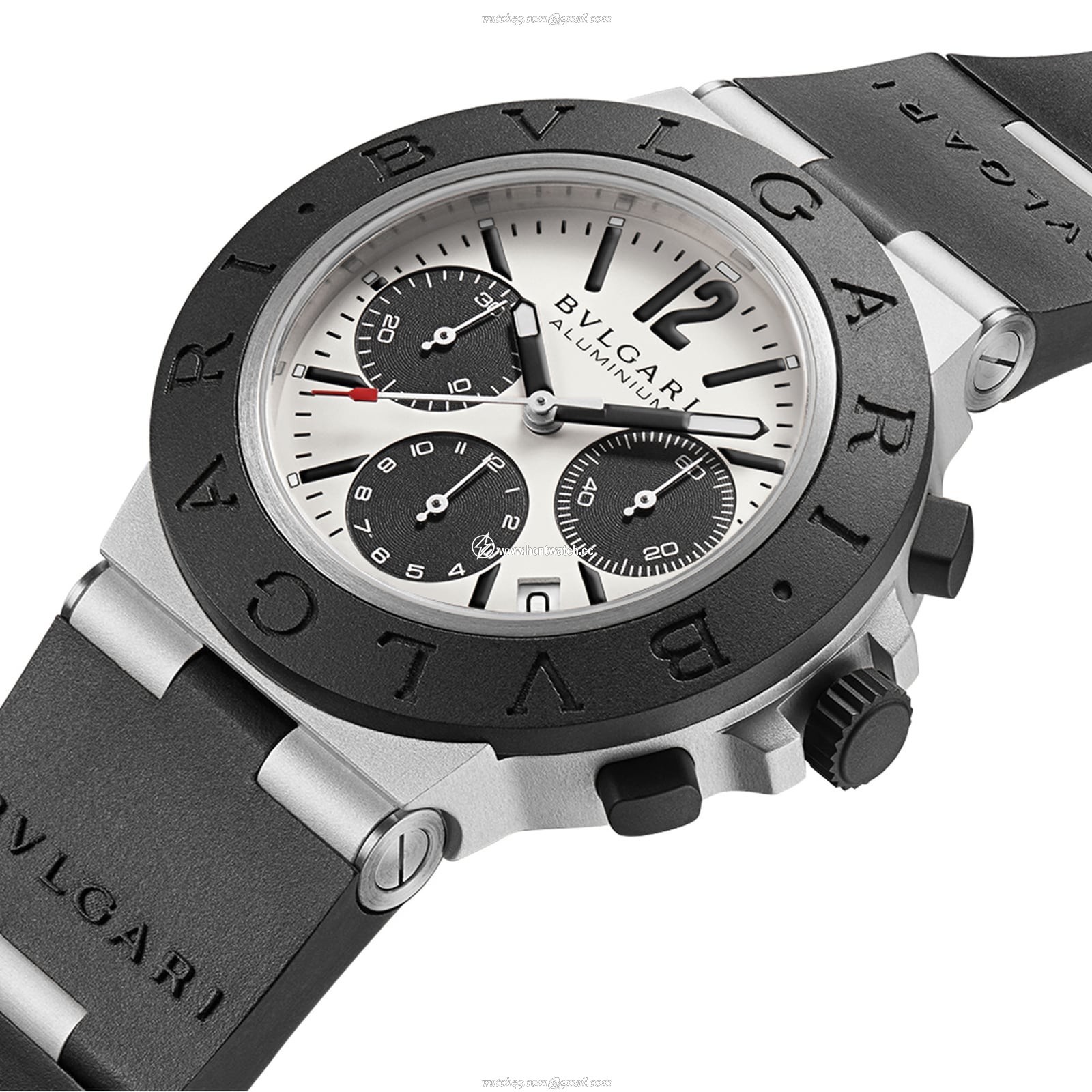 Bvlgari Aluminium Automatic Grey Watch - 40mm Rubber Strap | 100M Water Resistant - Image 2