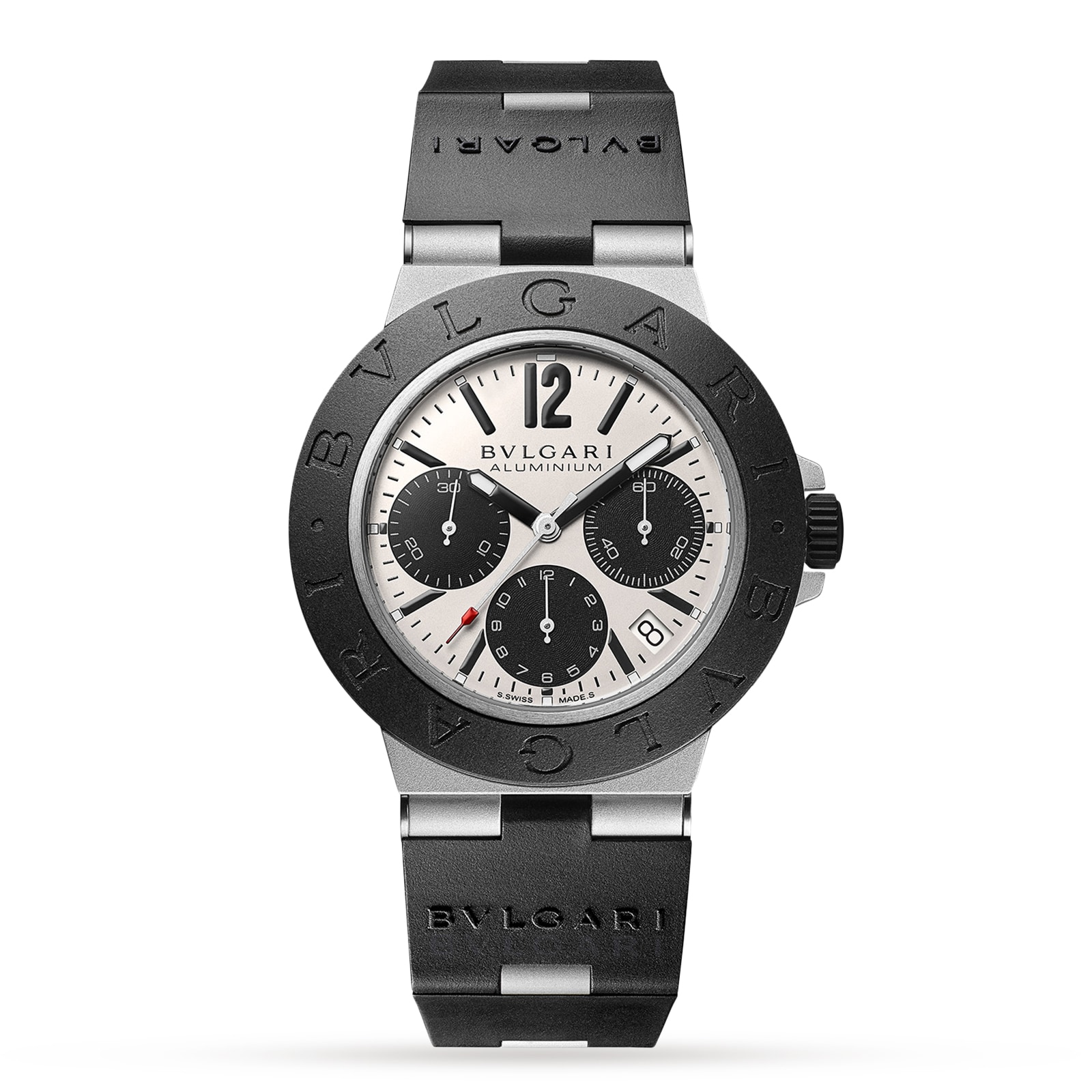 Bvlgari Aluminium Automatic Grey Watch - 40mm Rubber Strap | 100M Water Resistant - Image 4