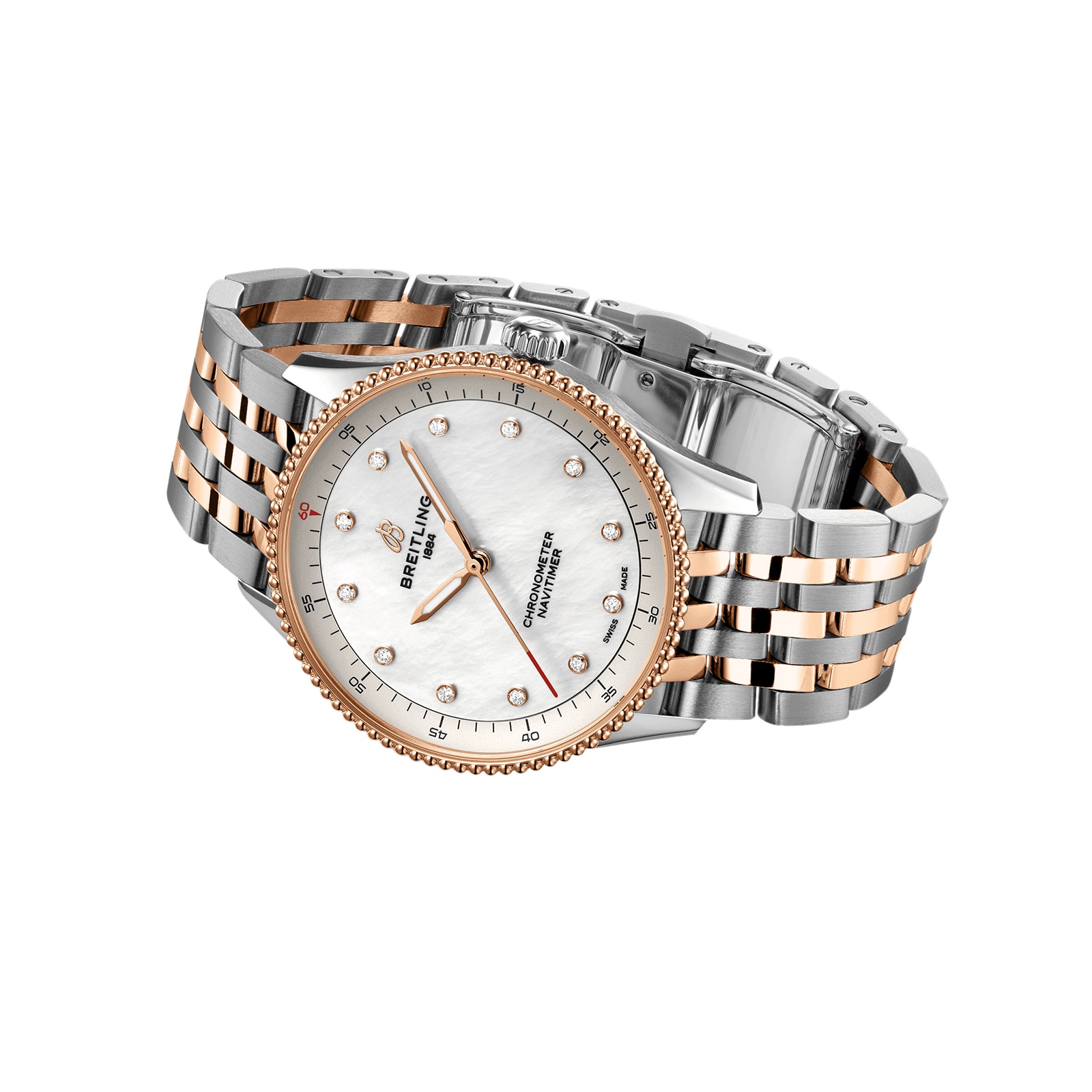 Breitling Navitimer 32mm White Dial - Stainless Steel & Rose Gold Quartz Watch - Image 4