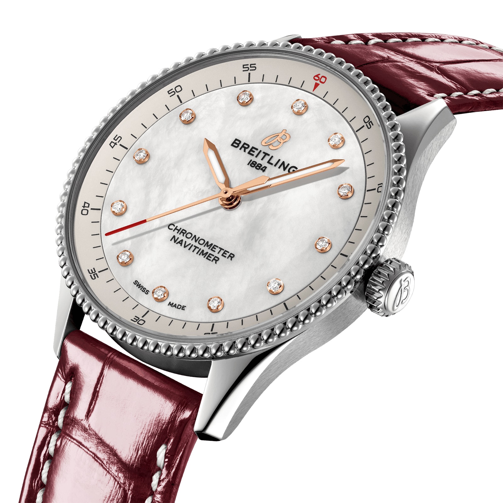 Breitling Navitimer 32mm Quartz Watch - White Dial Stainless Steel - Image 3
