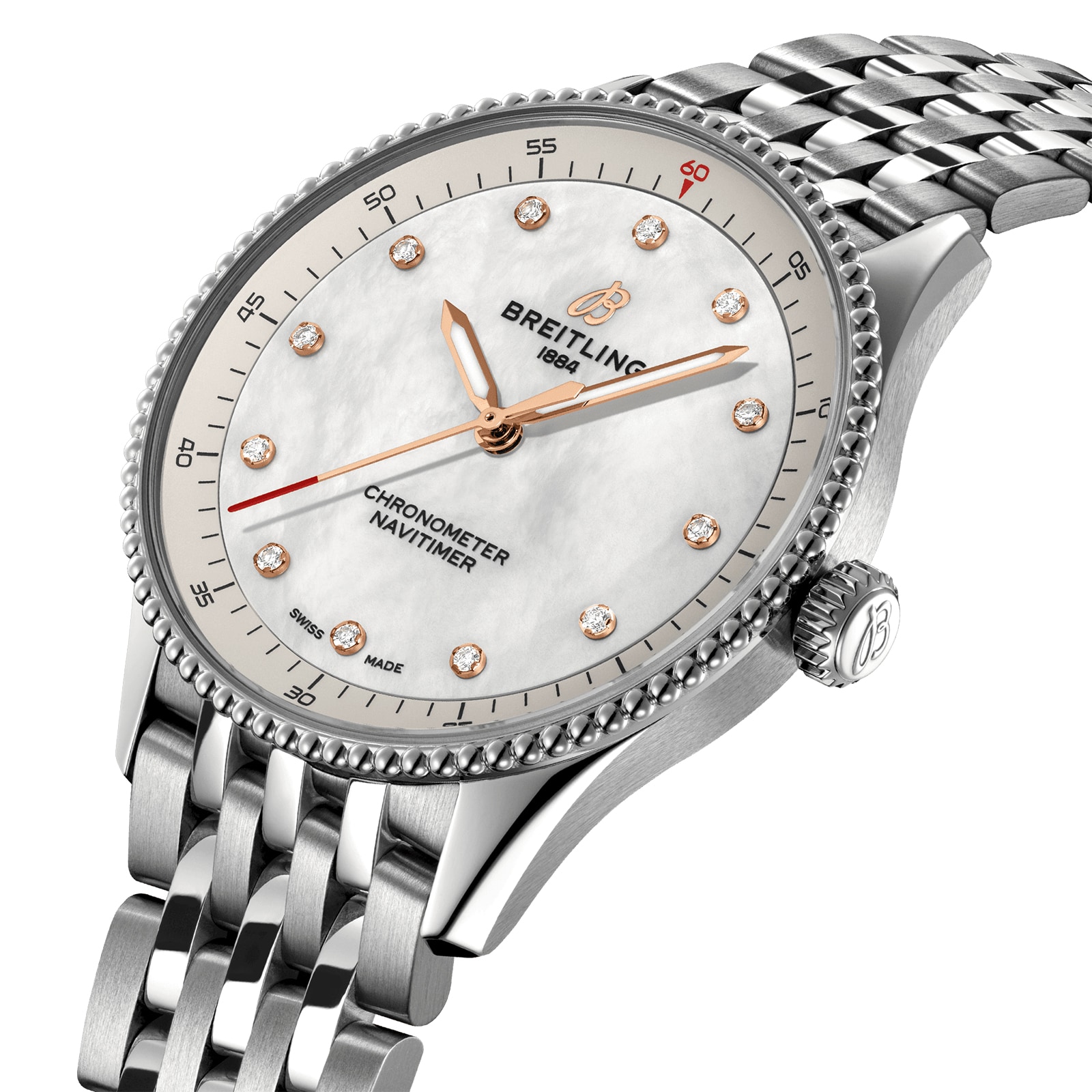 Breitling Navitimer 32mm White Dial Quartz Watch - Stainless Steel - Image 3