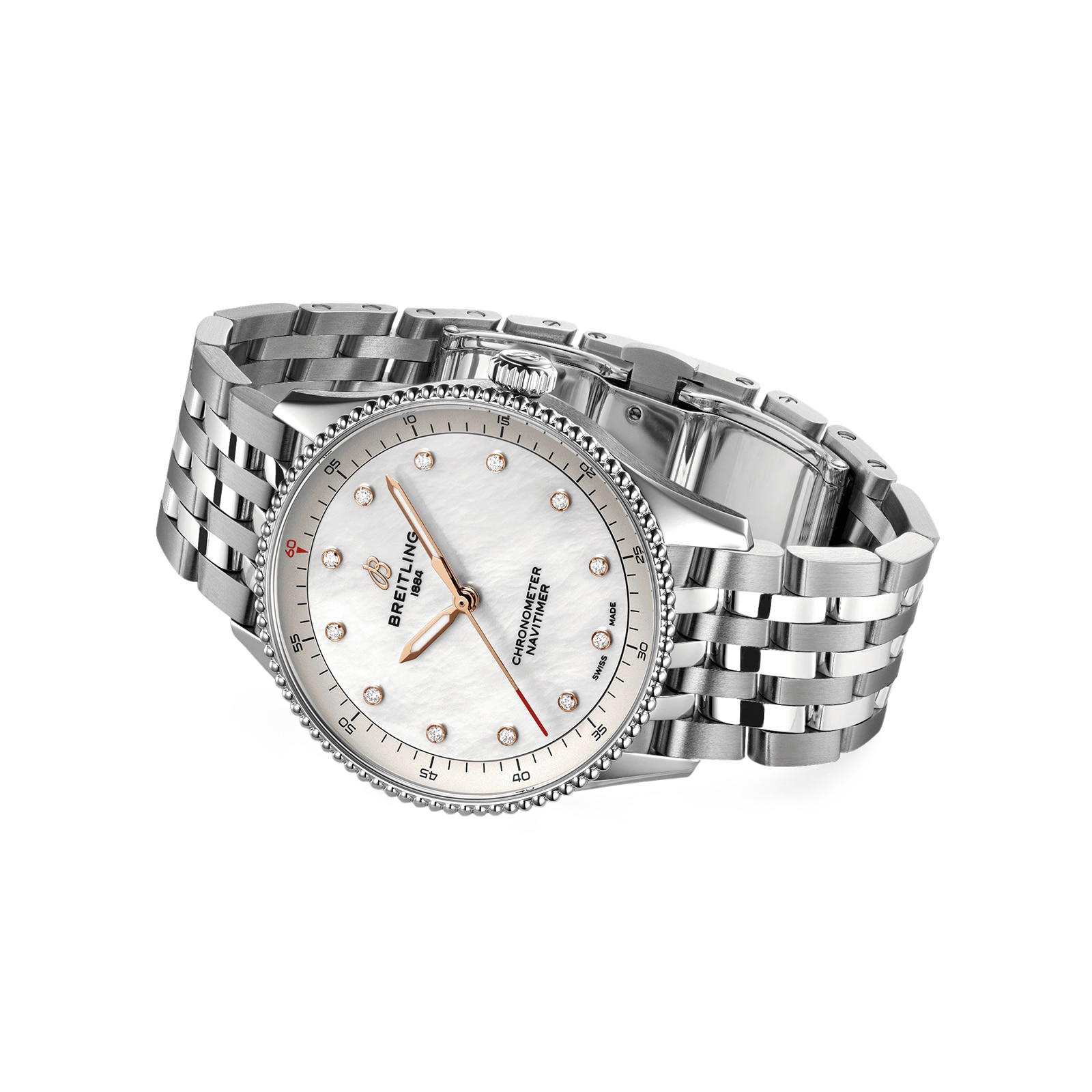 Breitling Navitimer 32mm White Dial Quartz Watch - Stainless Steel - Image 4