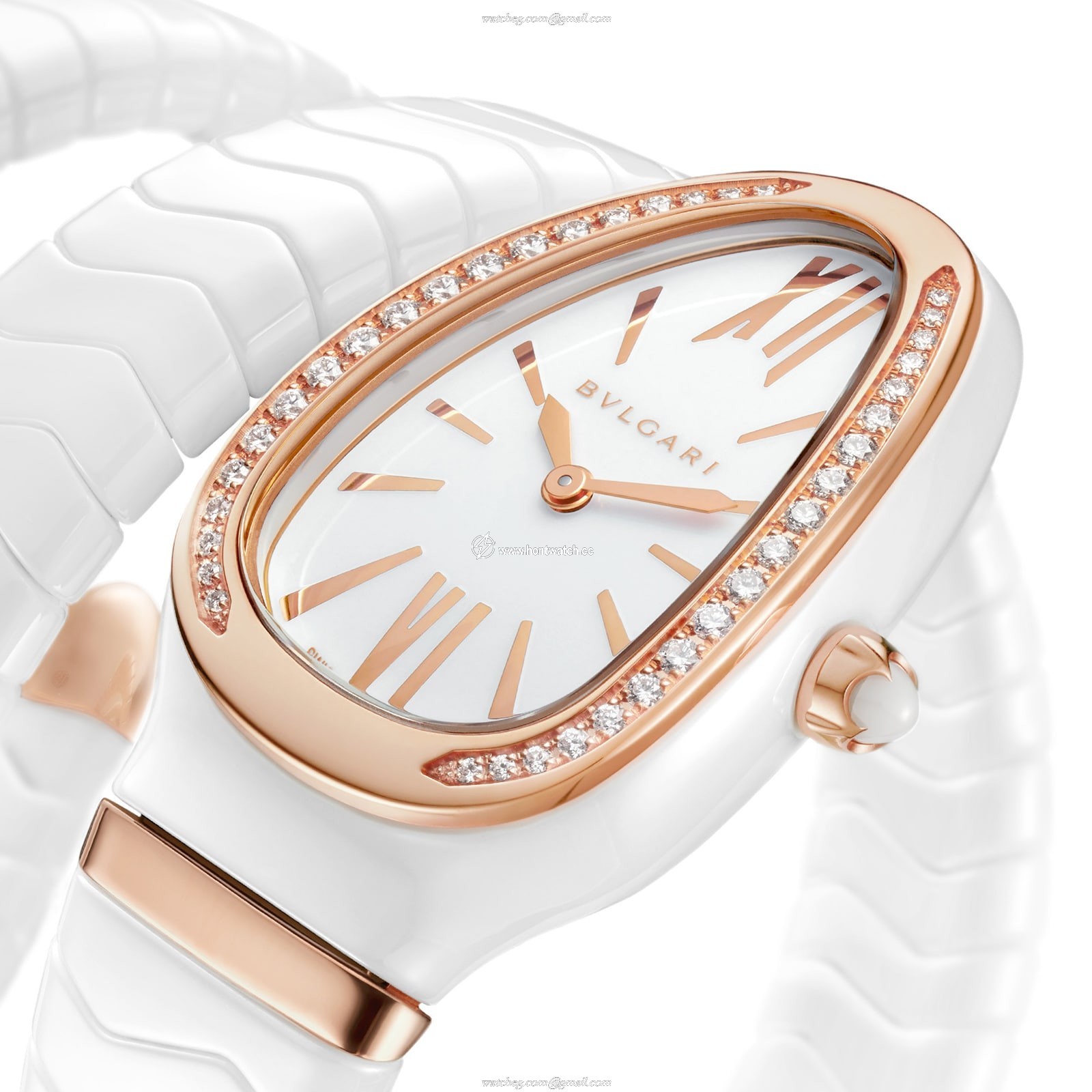 Bvlgari Serpenti 102886 Ceramic & Gold Watch | Quartz 35mm White Dial - Image 2