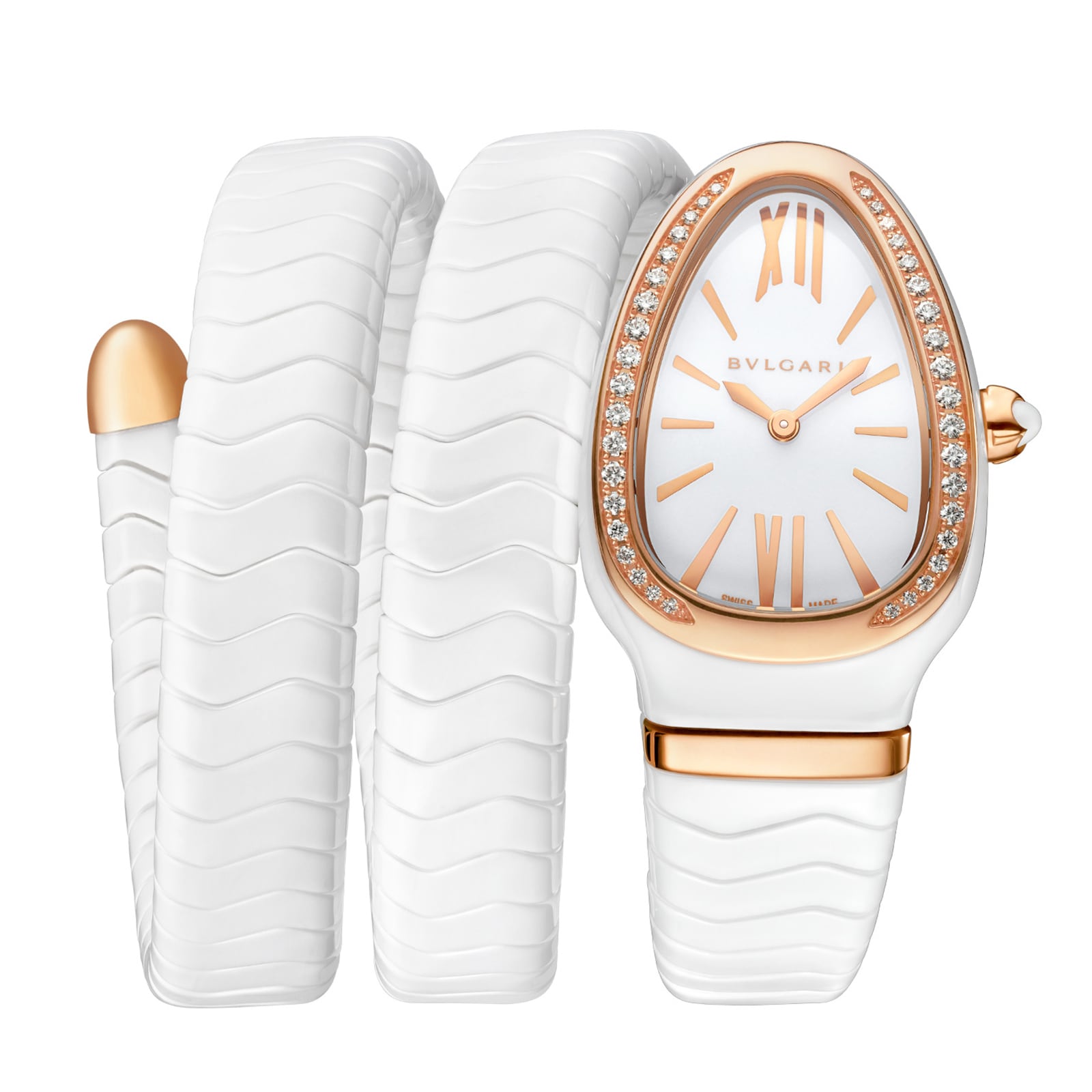 Bvlgari Serpenti 102886 Ceramic & Gold Watch | Quartz 35mm White Dial - Image 3