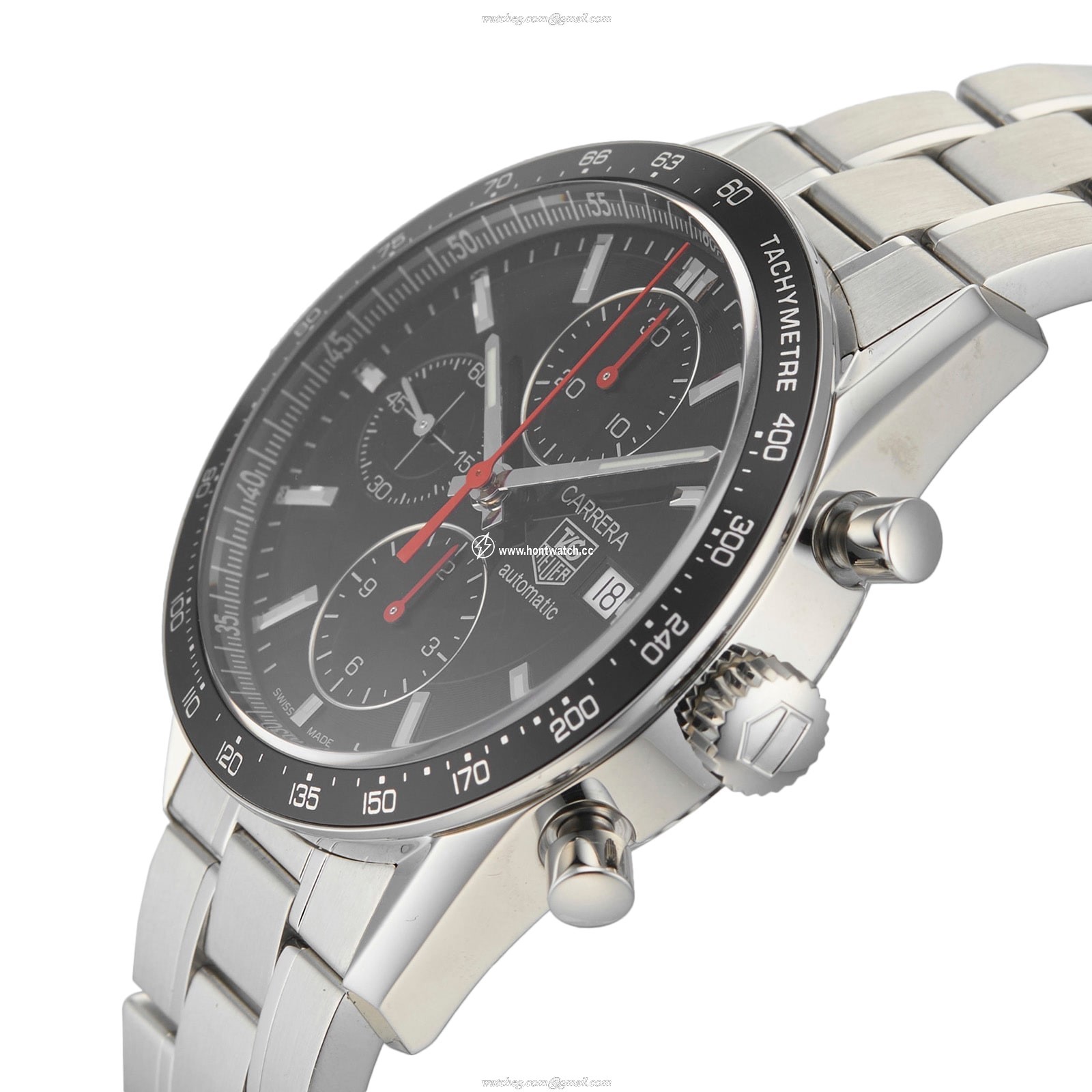 TAG Heuer Carrera CV2014-2 Automatic Watch - 41mm Black Dial - Stainless Steel - Image 2