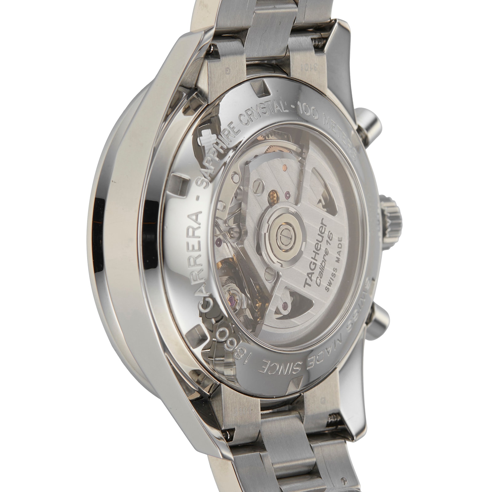 TAG Heuer Carrera CV2014-2 Automatic Watch - 41mm Black Dial - Stainless Steel - Image 4
