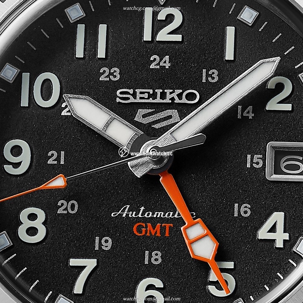 Seiko 5 Sports SSK023k1 Automatic GMT Watch - Black Dial - Stainless Steel - Image 2