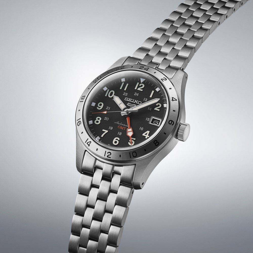 Seiko 5 Sports SSK023k1 Automatic GMT Watch - Black Dial - Stainless Steel - Image 3