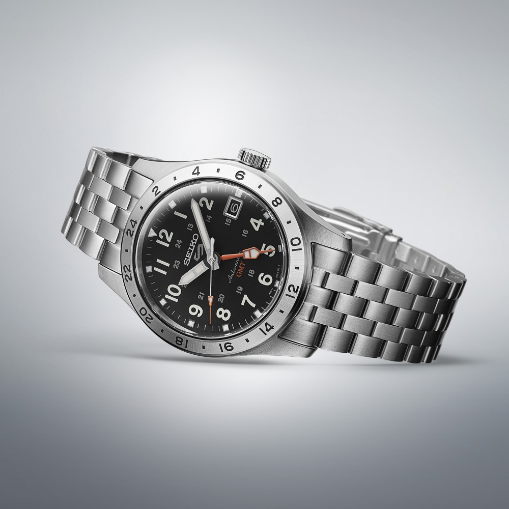 Seiko 5 Sports SSK023k1 Automatic GMT Watch - Black Dial - Stainless Steel - Image 4