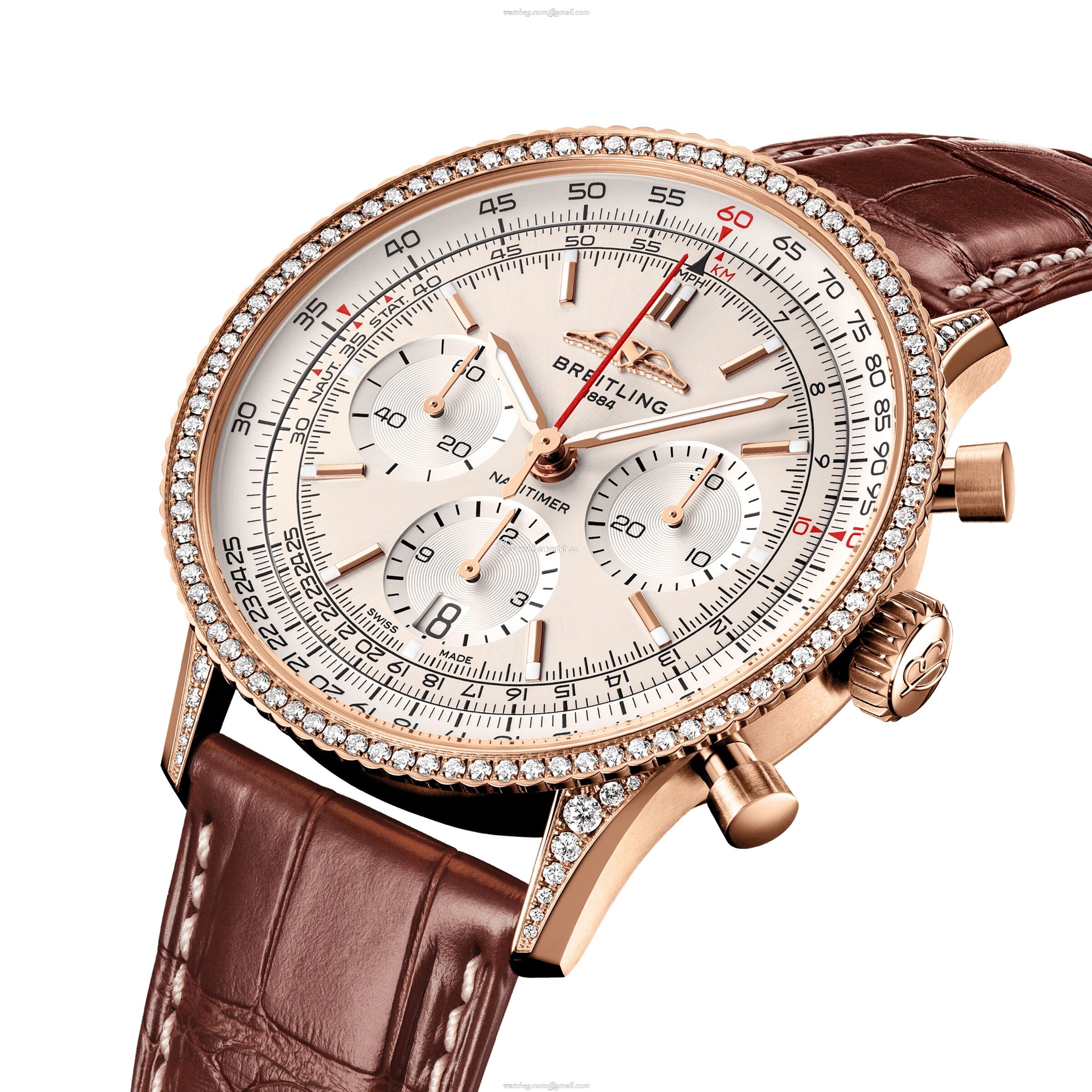 Breitling Navitimer 41mm 18ct Rose Gold Automatic Cream Dial Replica - Image 2