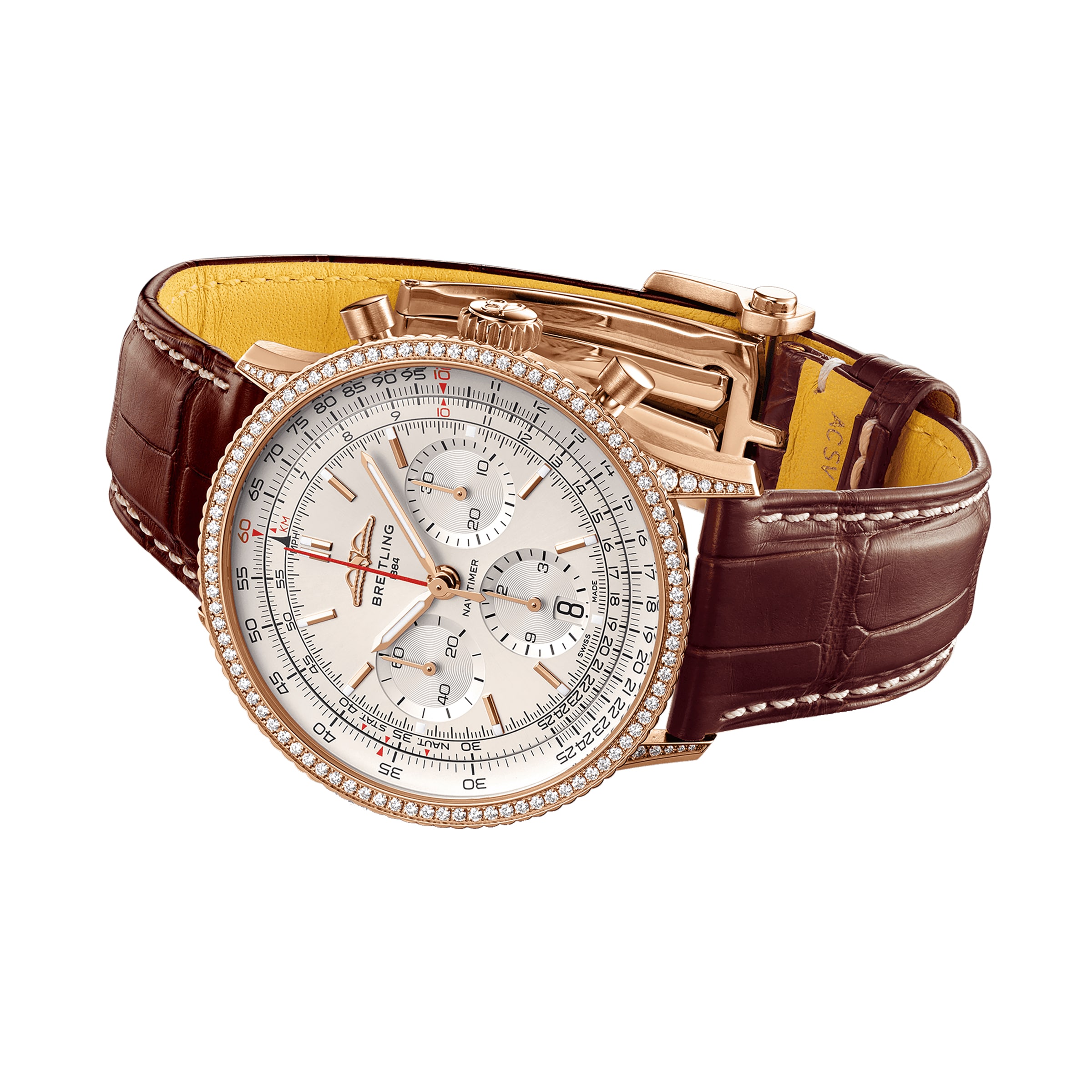 Breitling Navitimer 41mm 18ct Rose Gold Automatic Cream Dial Replica - Image 3