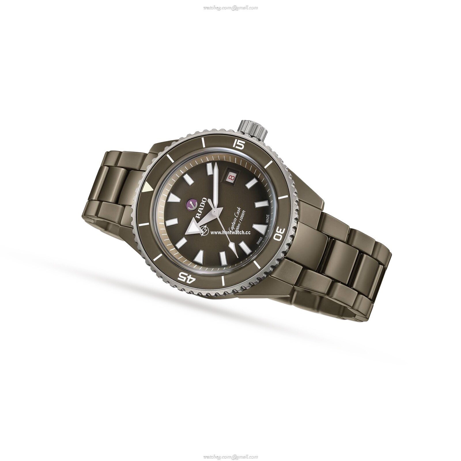 Rado Captain Cook R32130312 Automatic Green Ceramic Watch - 43mm - Image 2