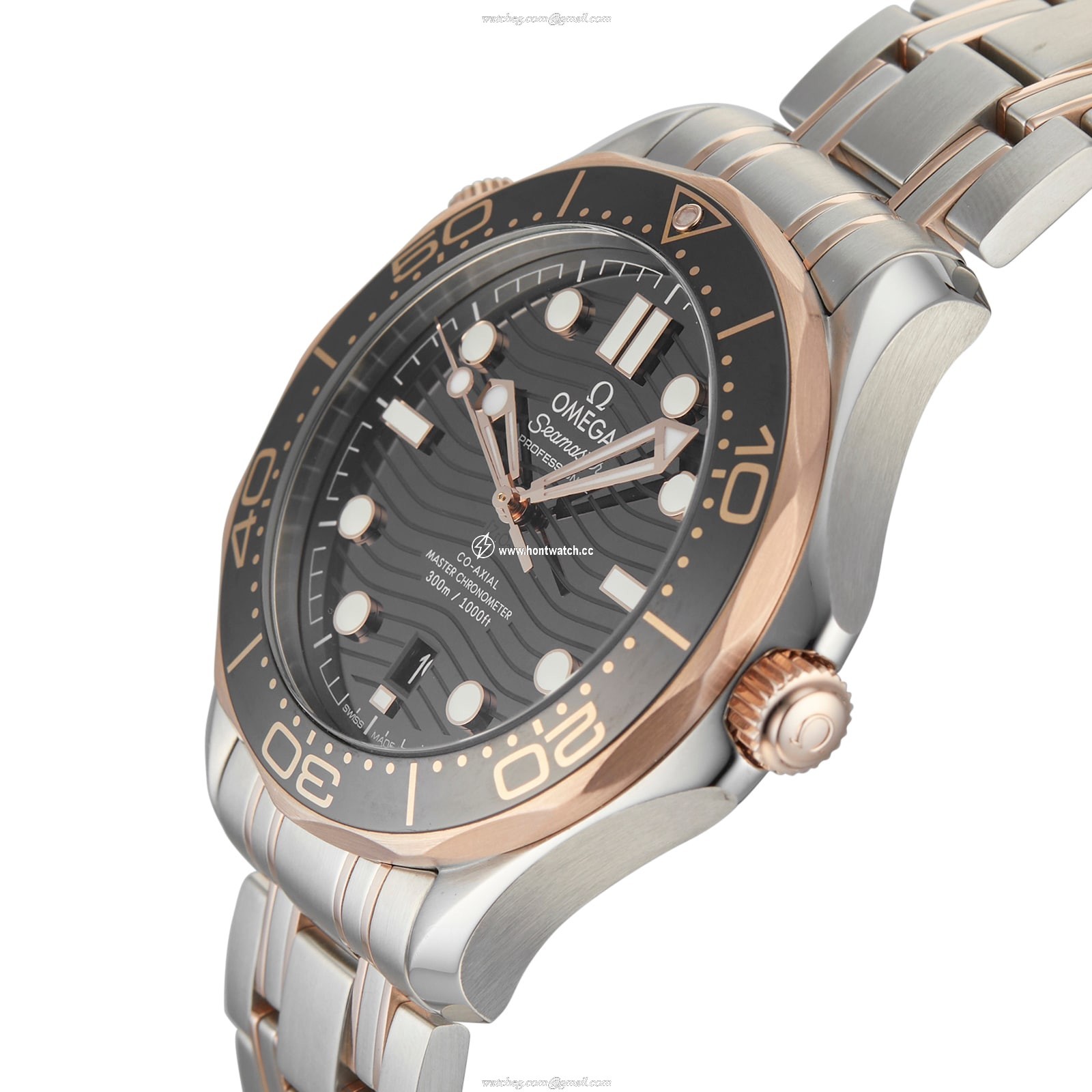 Omega Seamaster Diver 300M 42mm Automatic Black Dial Steel Rose Gold - Image 2
