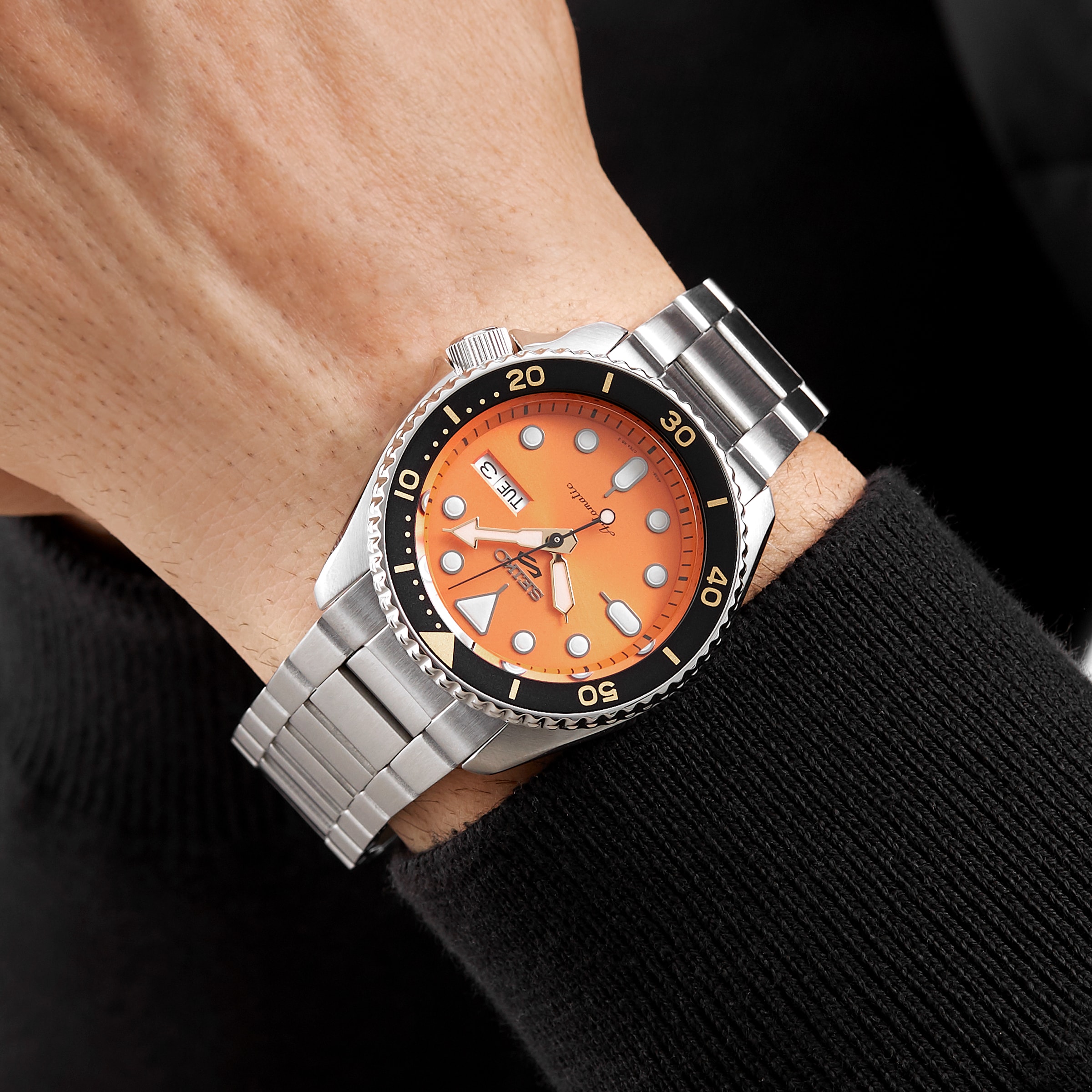 Seiko 5 Sports SRPD59K1 Automatic Orange Watch - 42mm Stainless Steel - Image 4