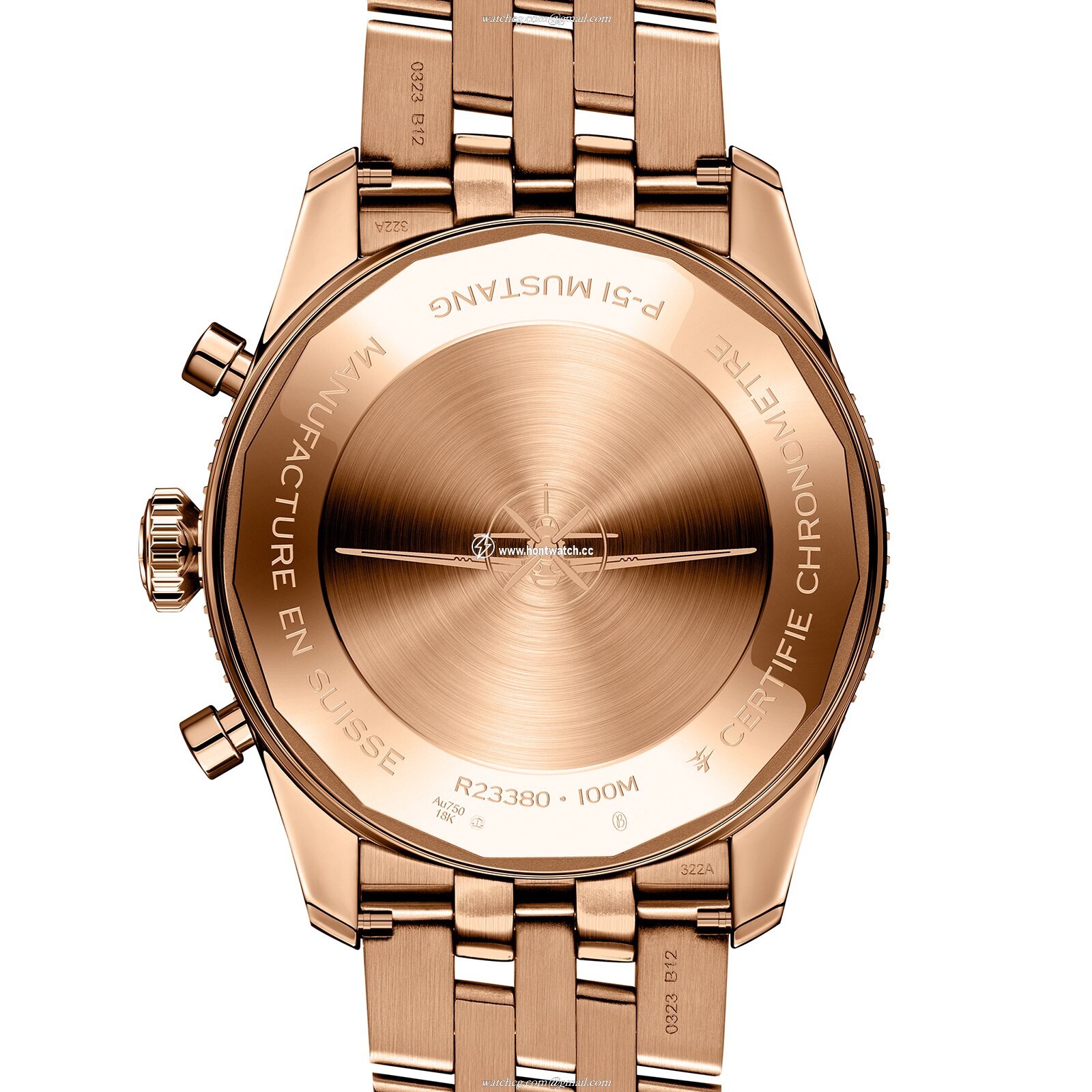 Breitling Aviator 8 42mm Automatic - 18ct Rose Gold Black Dial Replica - Image 2