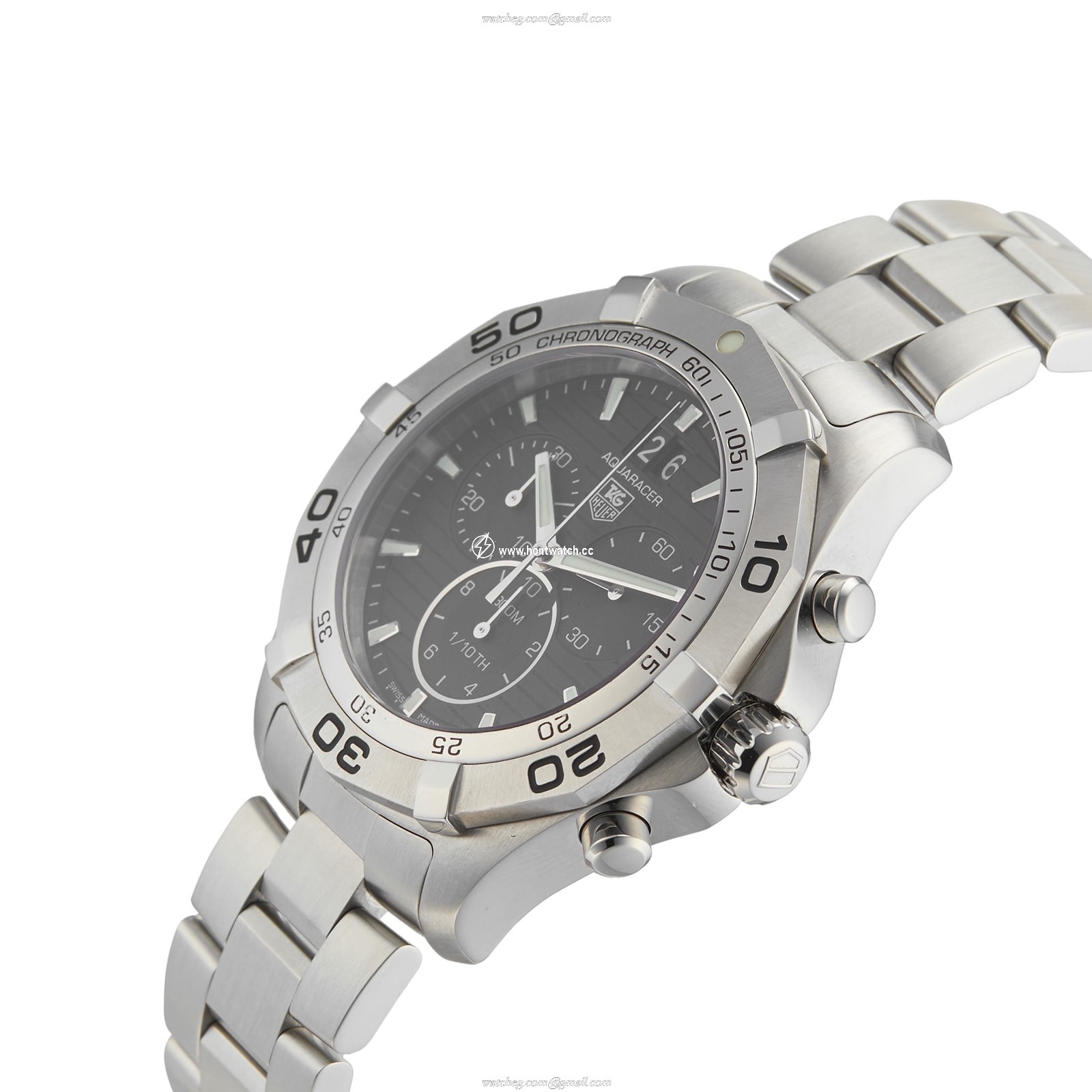 TAG Heuer Aquaracer Quartz Watch - 43mm Black Dial - Stainless Steel - Image 2