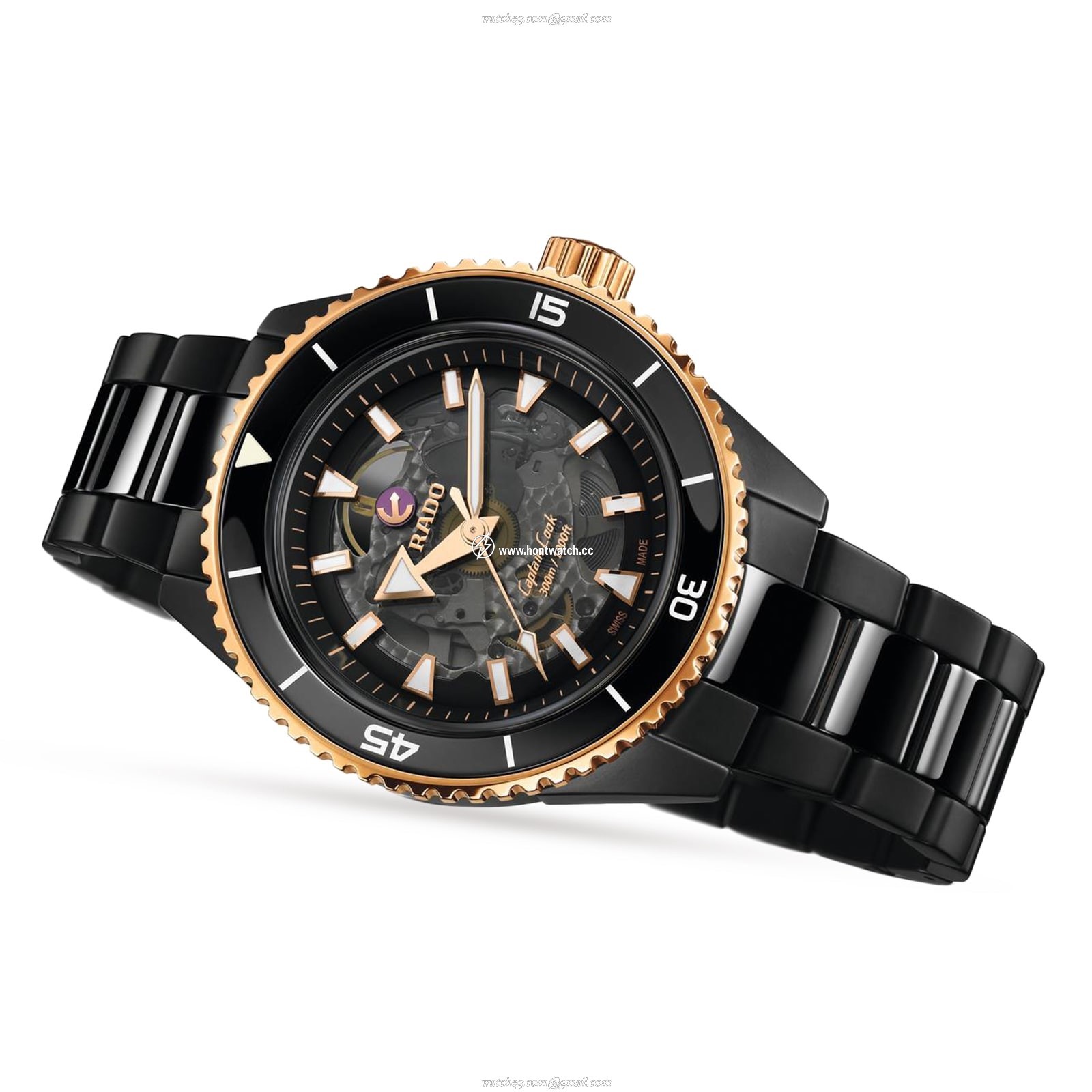 Rado Captain Cook R32127162 Automatic Black Ceramic Replica Watch | 43mm - Image 2