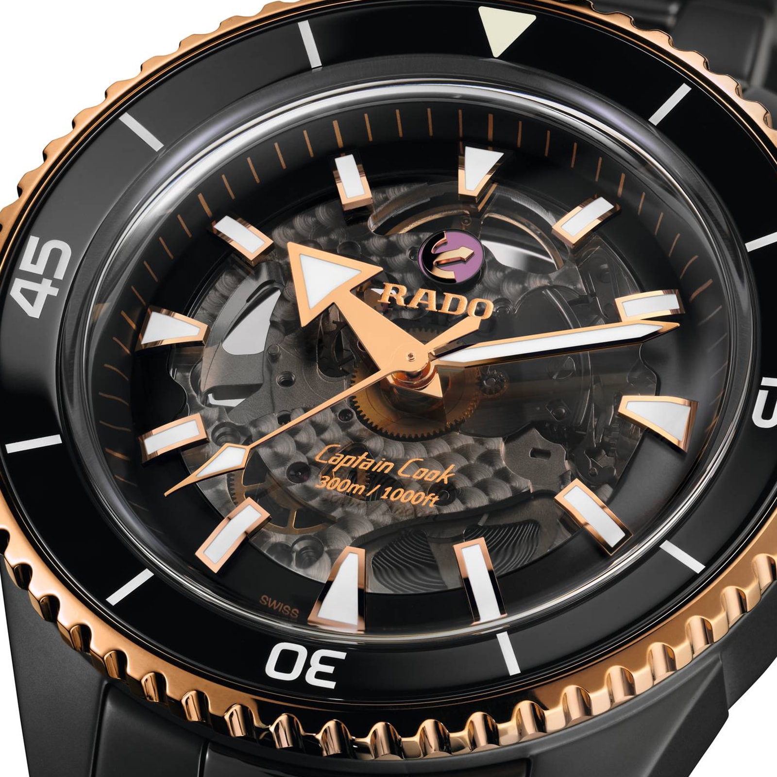 Rado Captain Cook R32127162 Automatic Black Ceramic Replica Watch | 43mm - Image 4