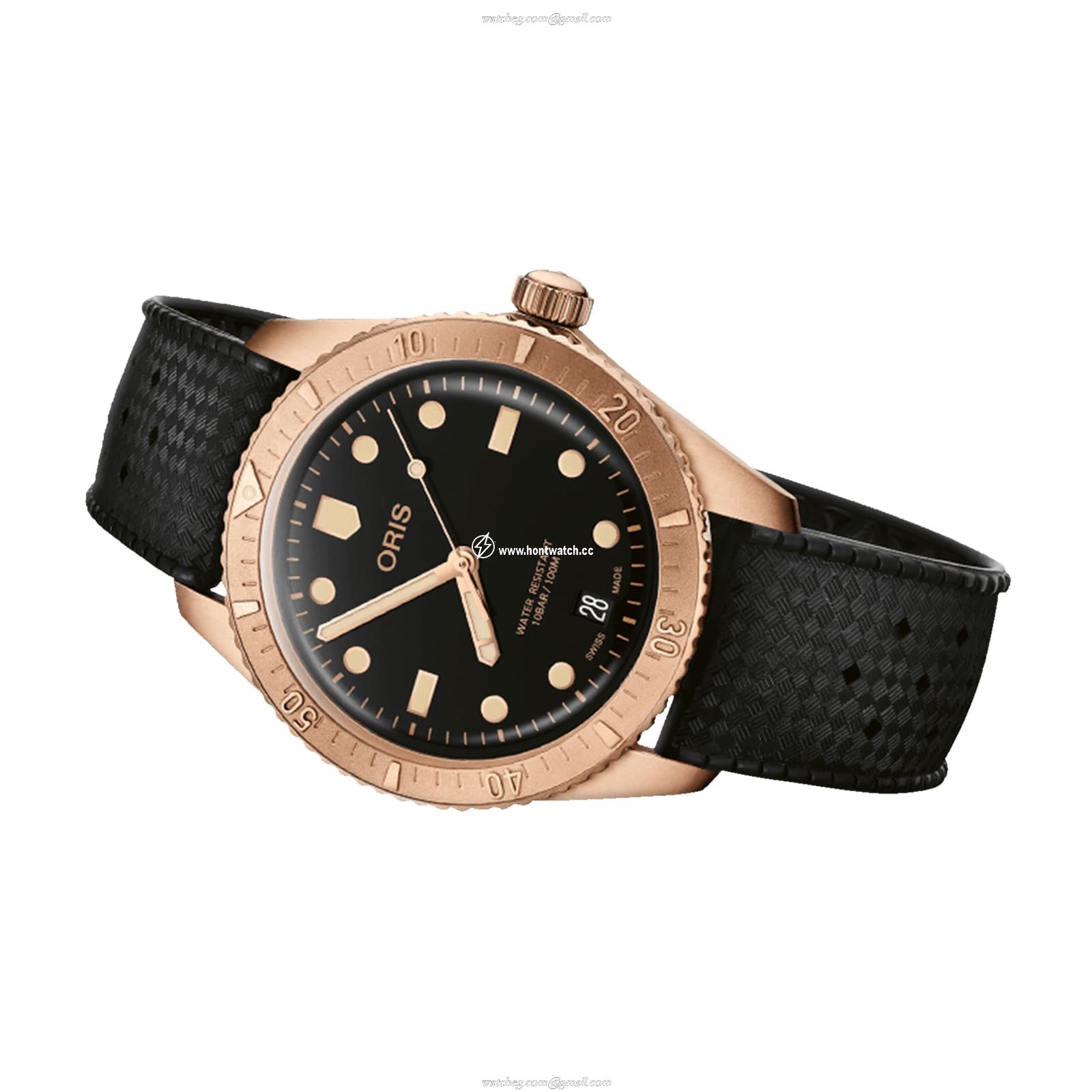 Oris Divers 01 733 7771 3154-07 Bronze Automatic Black Replica Watch | 38mm - Image 2