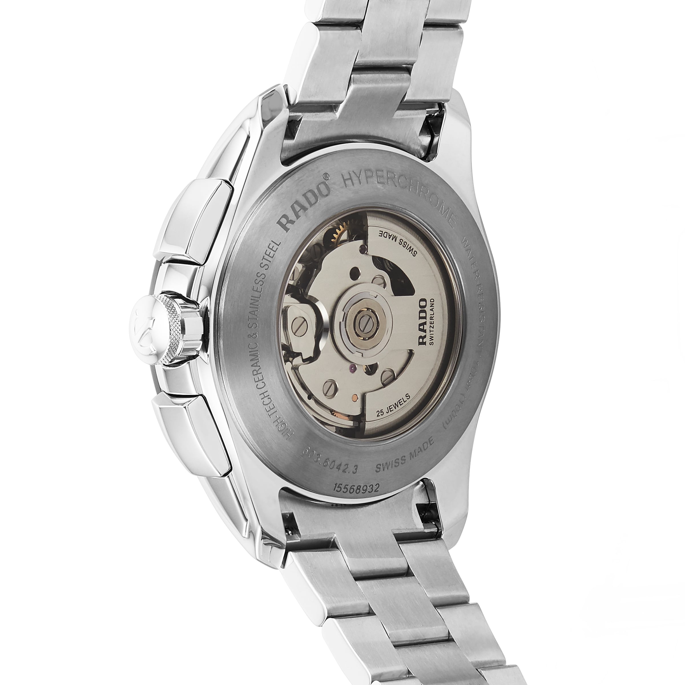 Rado HyperChrome Automatic Chronograph - Silver Ceramic Watch | R32042103 - Image 4