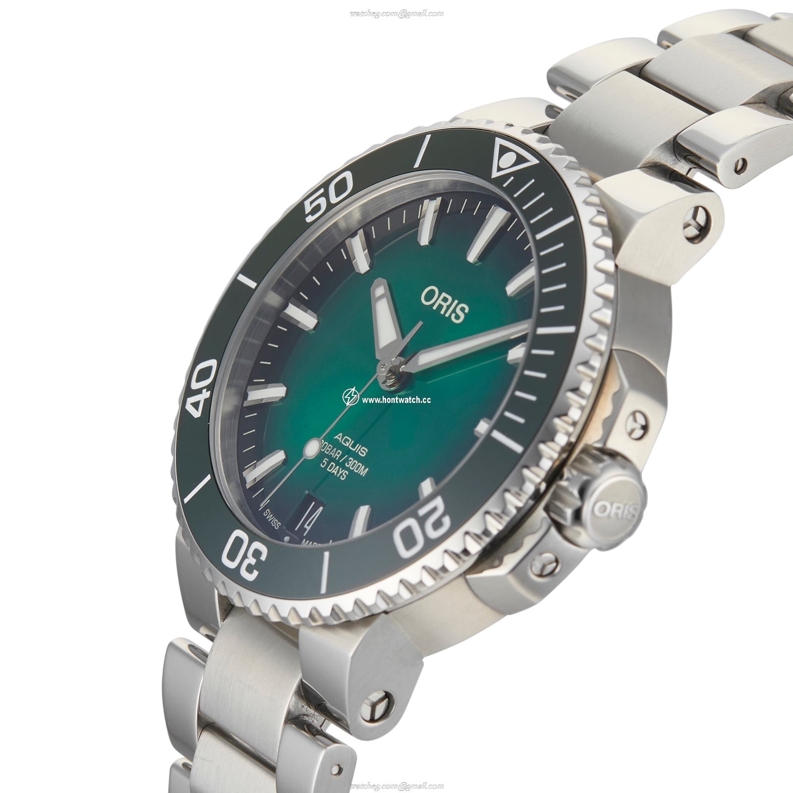 Oris Aquis Date 42mm Automatic Green Dial - 300M Water Resistant - Image 2
