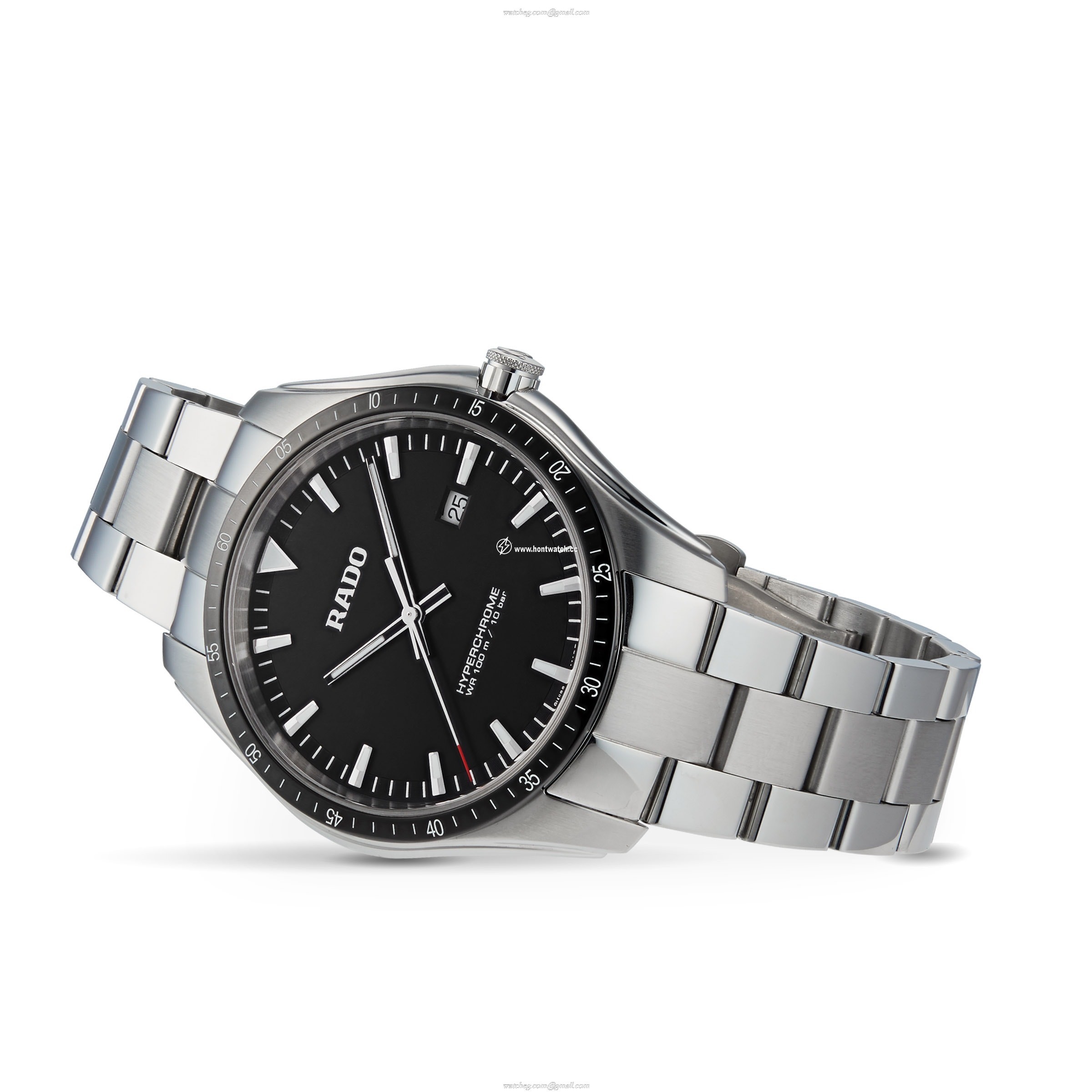 Rado HyperChrome Black Dial Quartz Watch - 45mm Stainless Steel - Image 2
