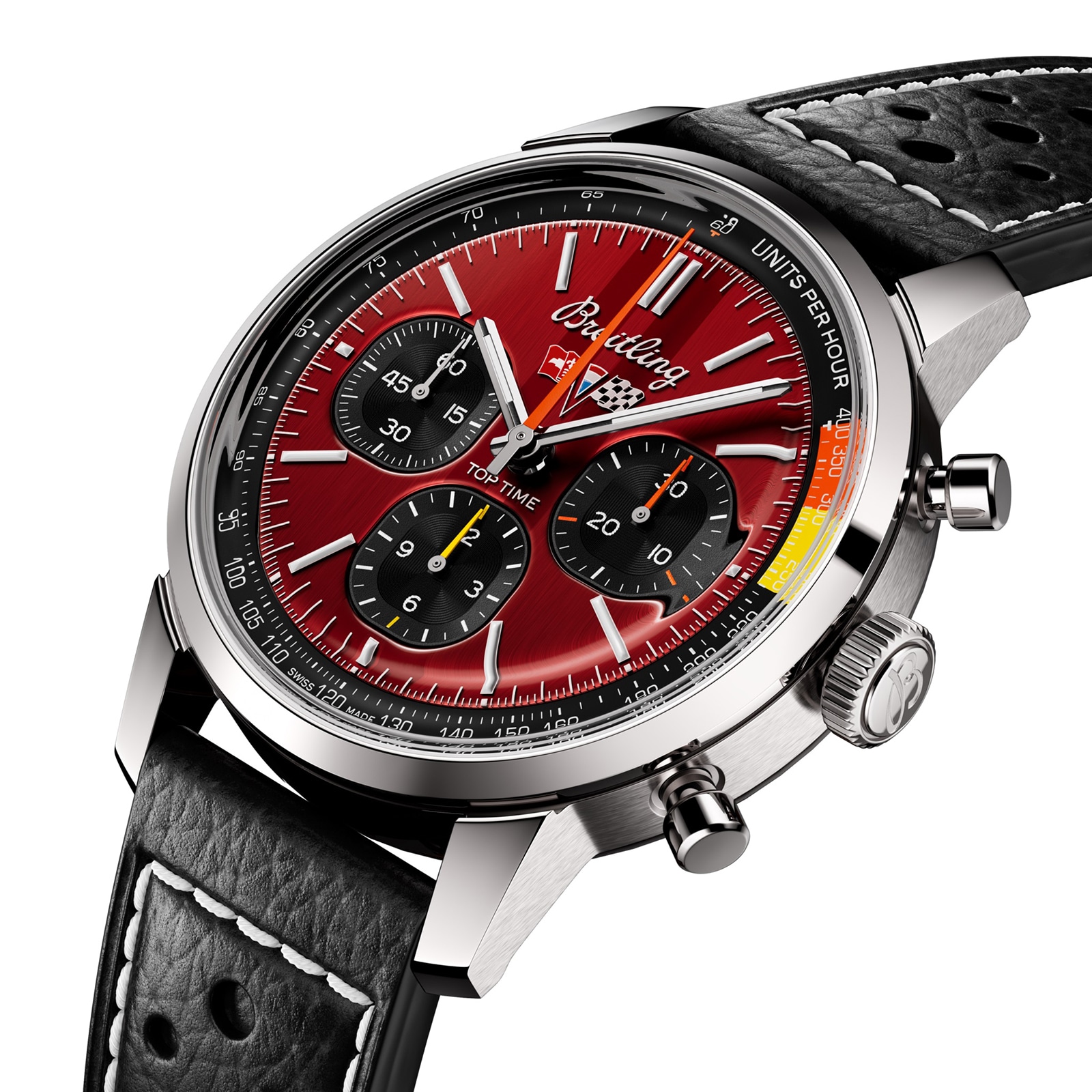 Breitling Top Time Automatic - 41mm Stainless Steel Red Dial Replica Watch - Image 3