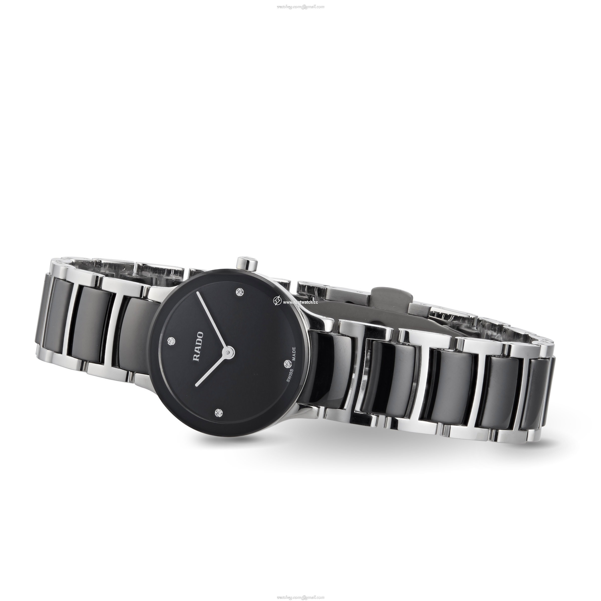 Rado Centrix Black Dial Diamond Watch | 23mm Stainless Steel & Ceramic - Image 2